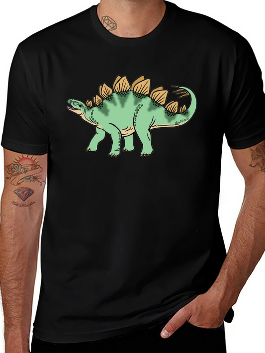 Dinosaur Graphic Tee - Black Cotton T-Shirt
