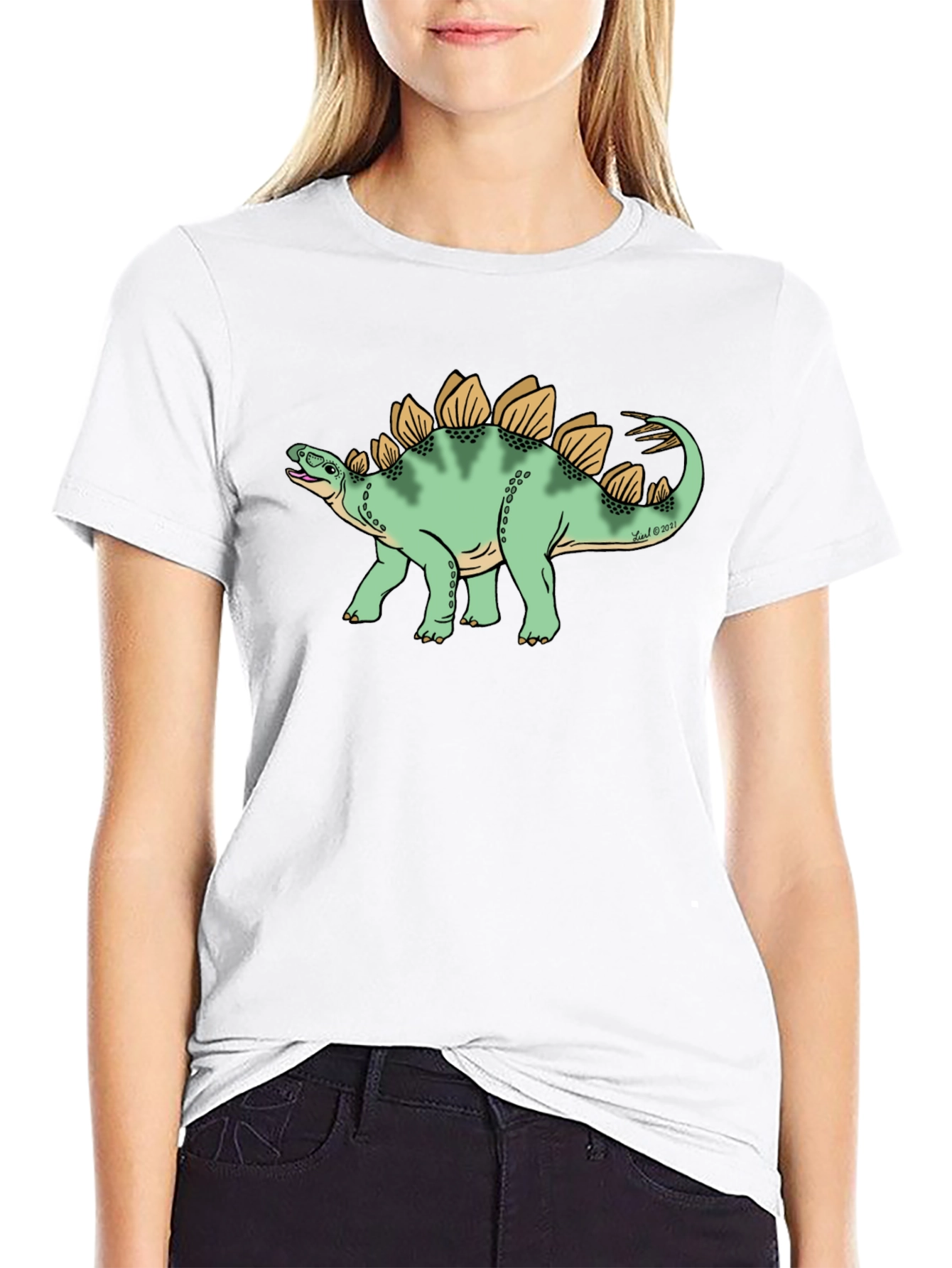 Dinosaur Graphic Tee - Black Cotton T-Shirt
