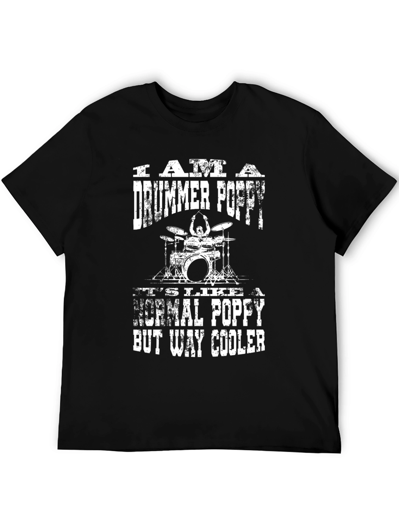 Drummer Poppy T-Shirt - Cool Grandpa Gift