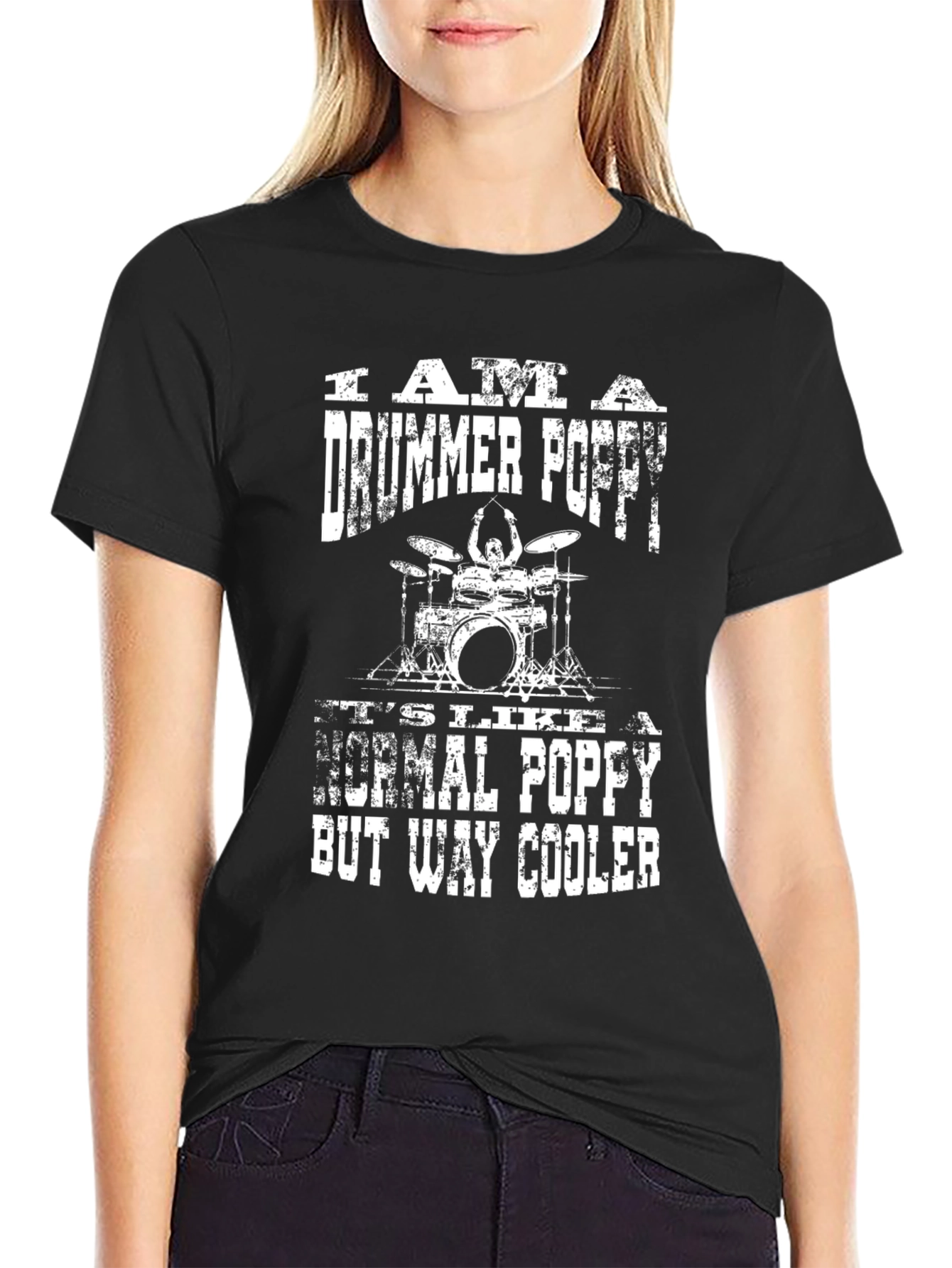 Drummer Poppy T-Shirt - Cool Grandpa Gift