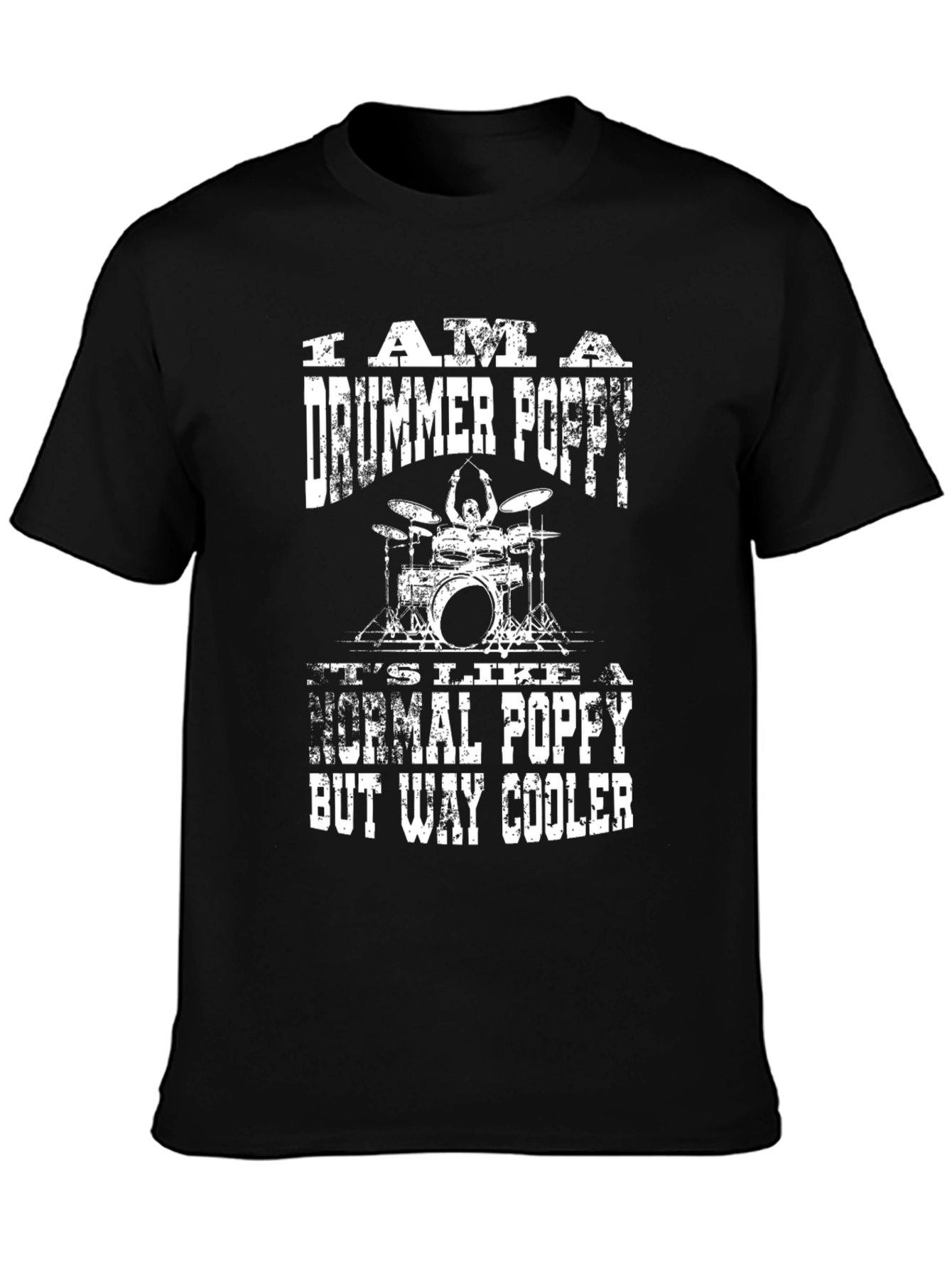 Drummer Poppy T-Shirt - Cool Grandpa Gift
