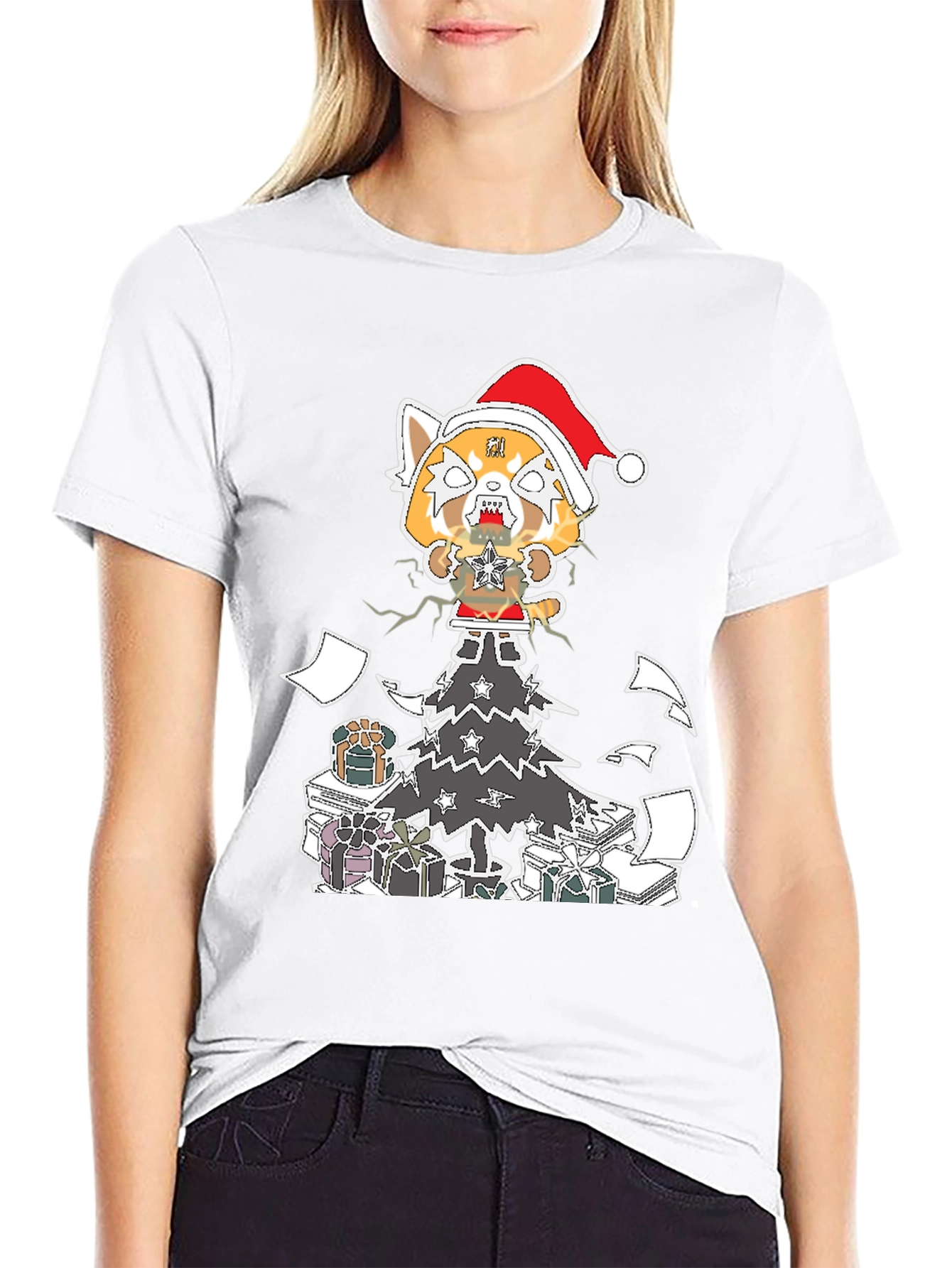 Aggretsuko Christmas T-Shirt - Heavy Metal Holiday