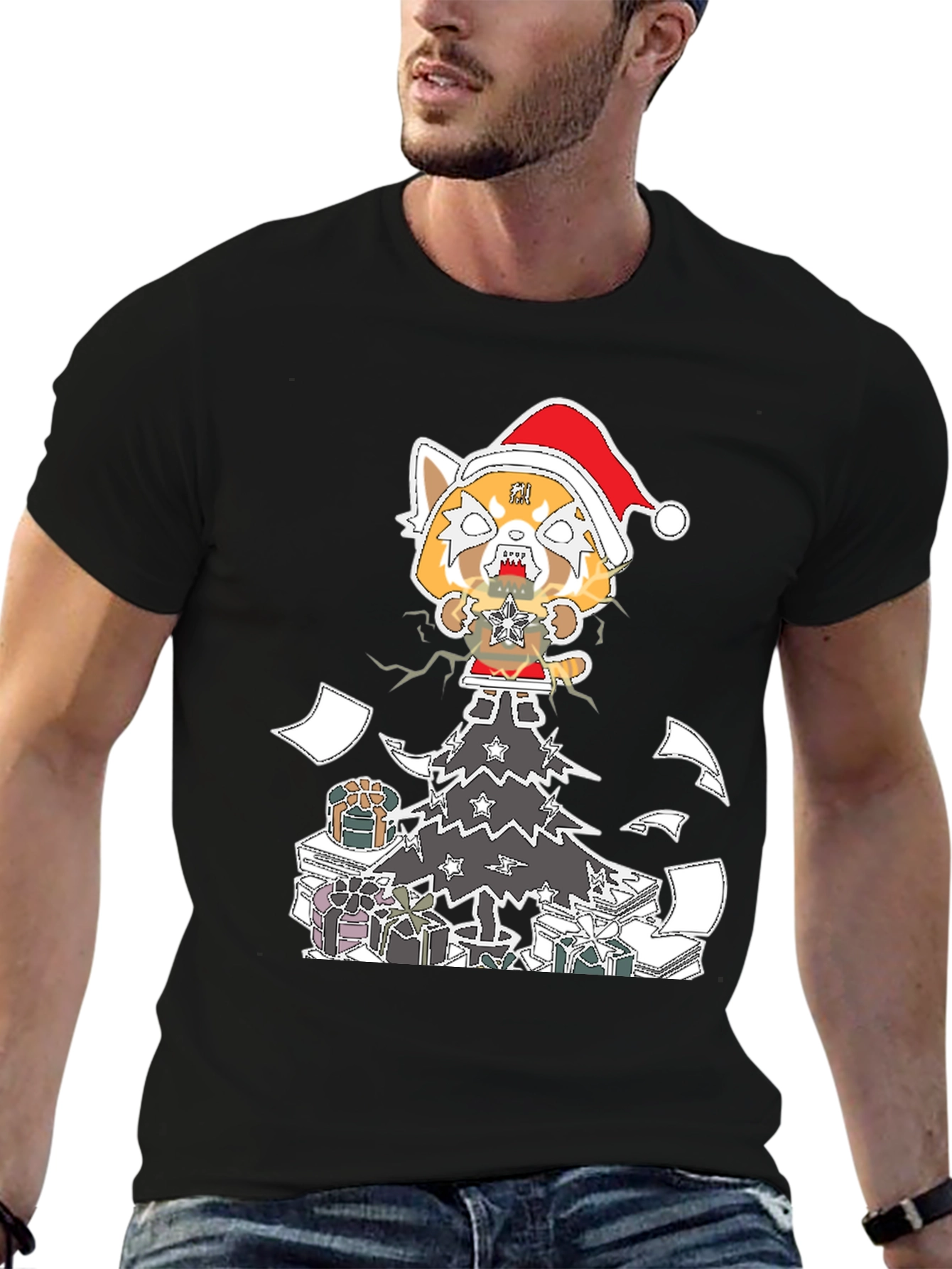 Aggretsuko Christmas T-Shirt - Heavy Metal Holiday