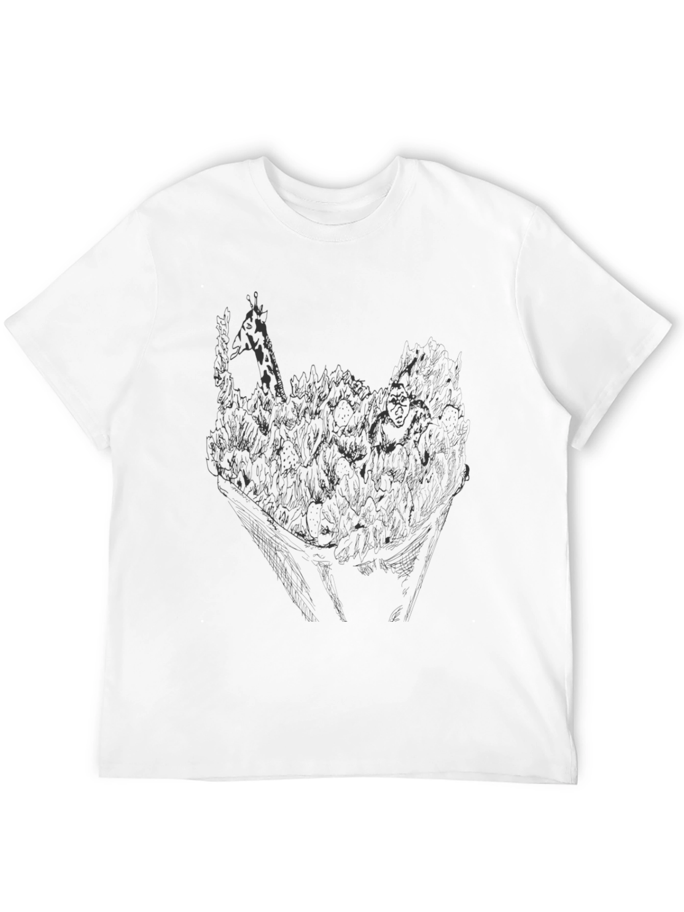 Mens Black Graphic Print Crew Neck T-Shirt