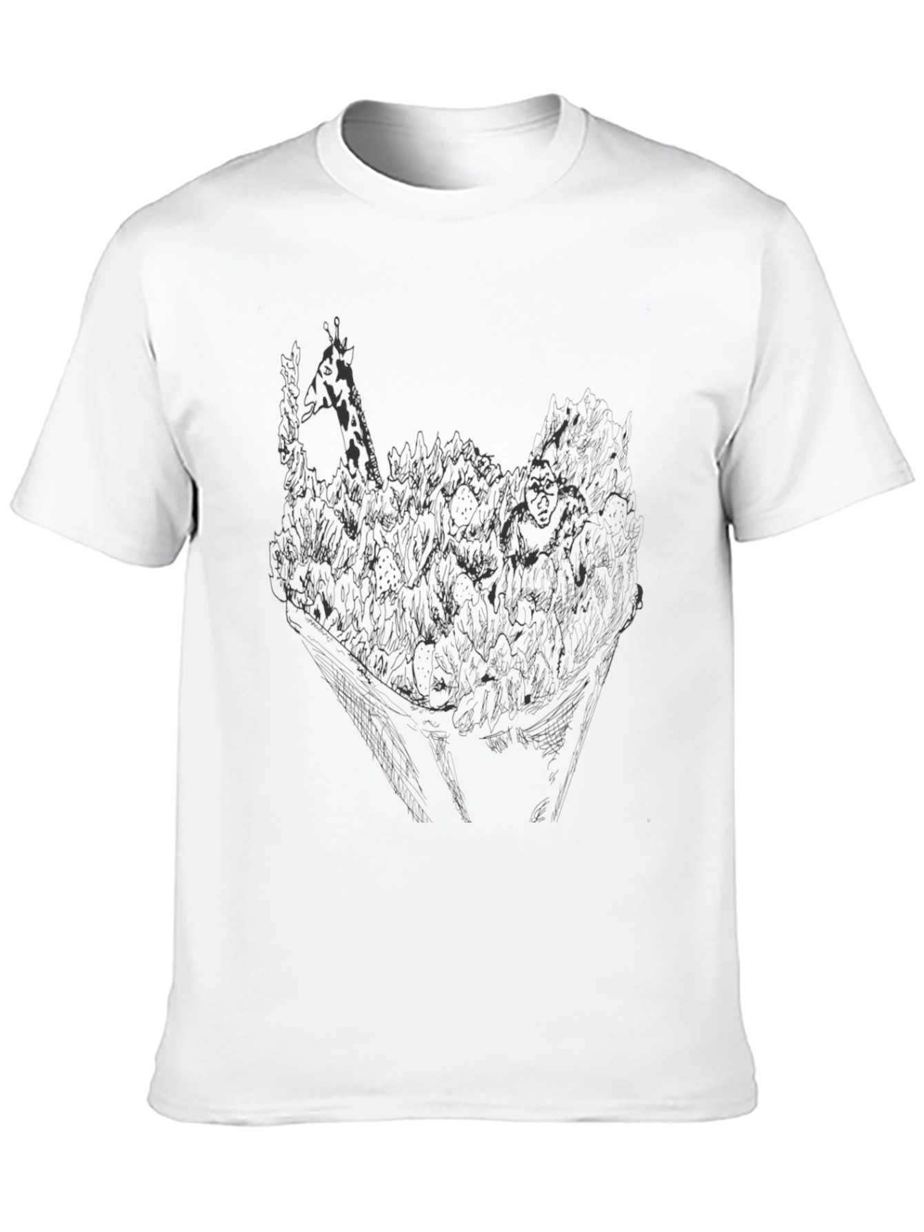 Mens Black Graphic Print Crew Neck T-Shirt