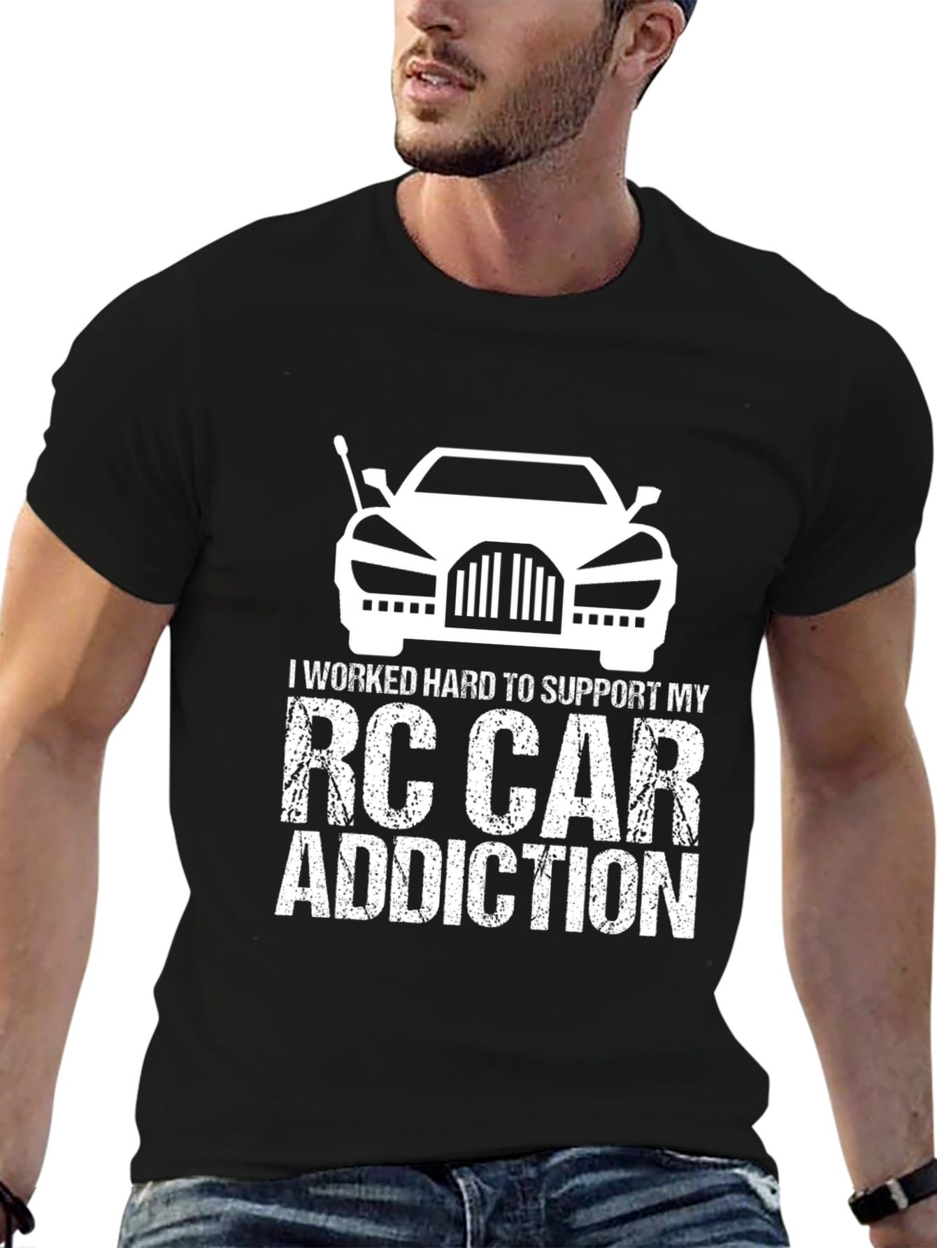 RC Car Addiction T-Shirt - Black Humorous Design