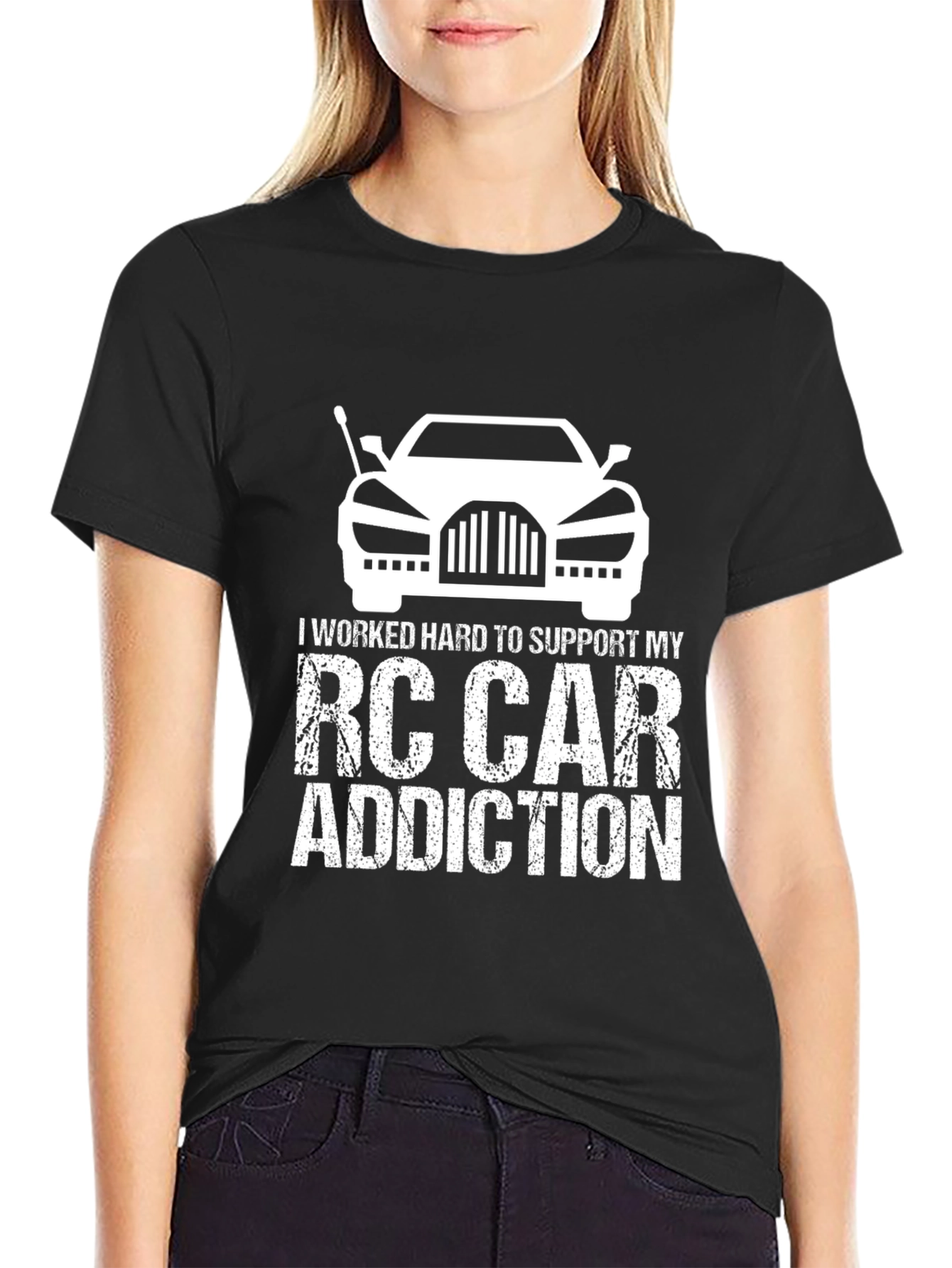 RC Car Addiction T-Shirt - Black Humorous Design