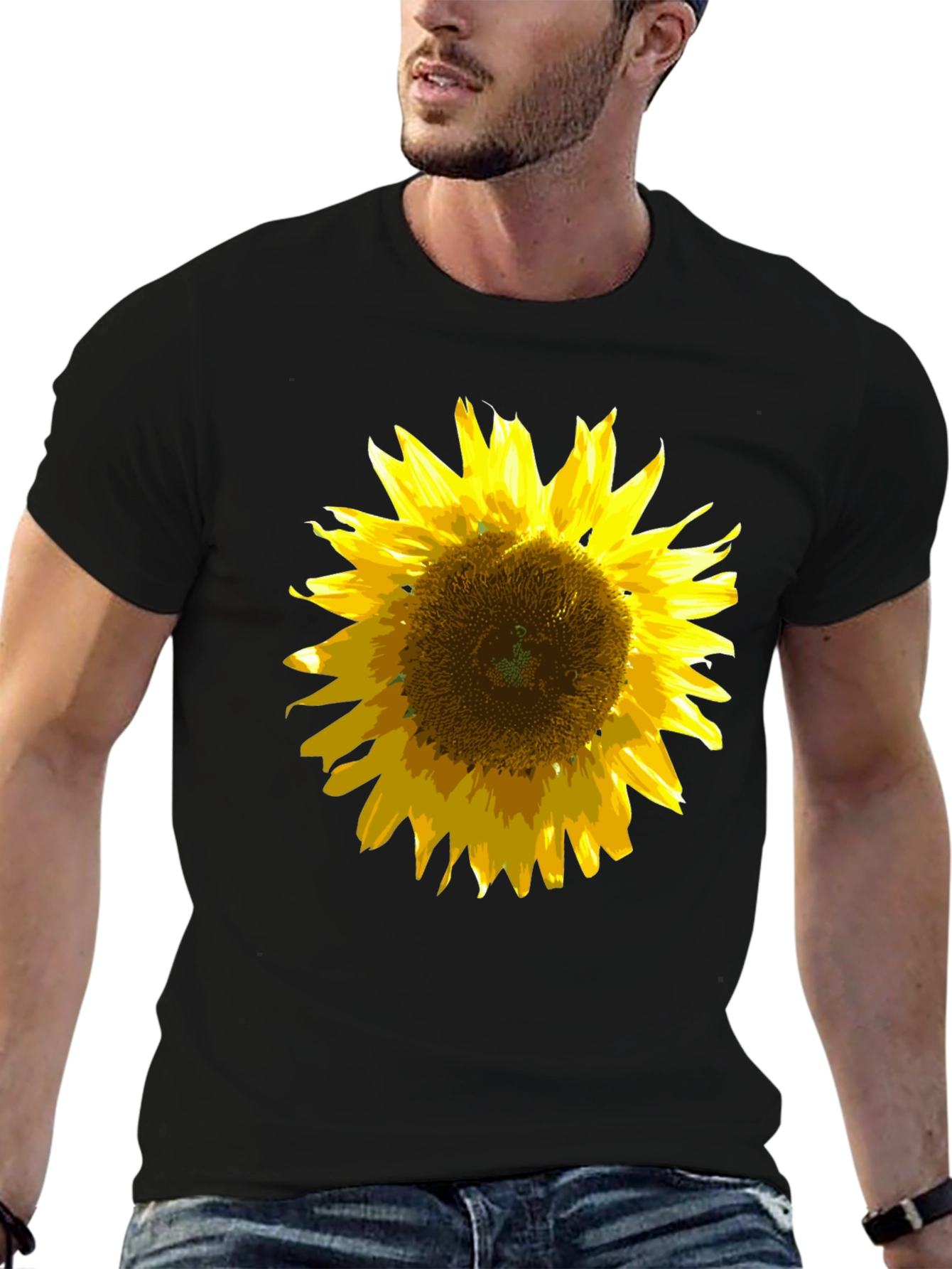 Sunflower Graphic Black T-Shirt