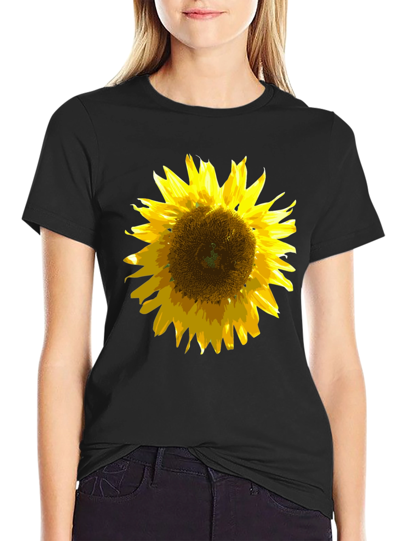 Sunflower Graphic Black T-Shirt