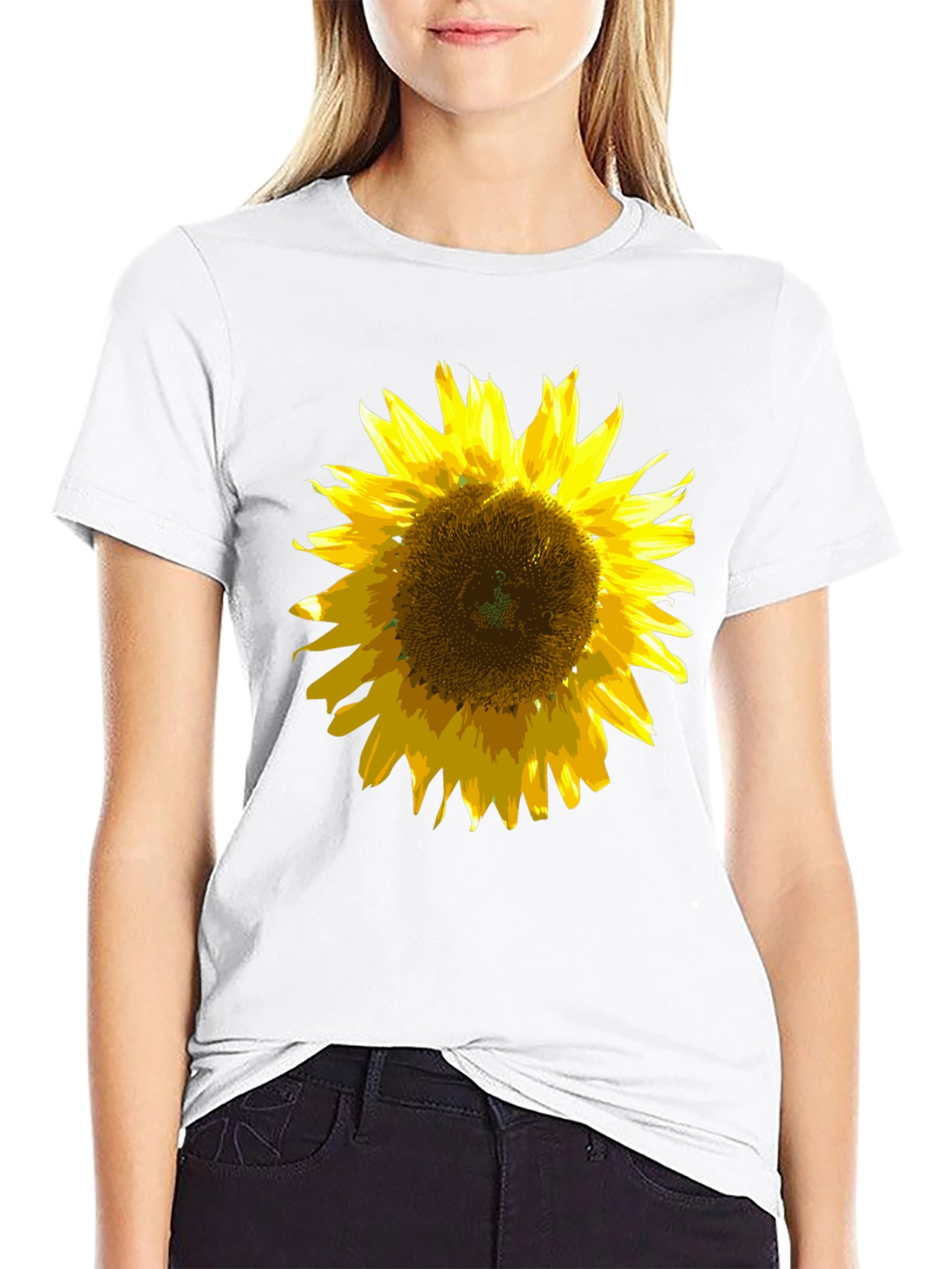 Sunflower Graphic Black T-Shirt