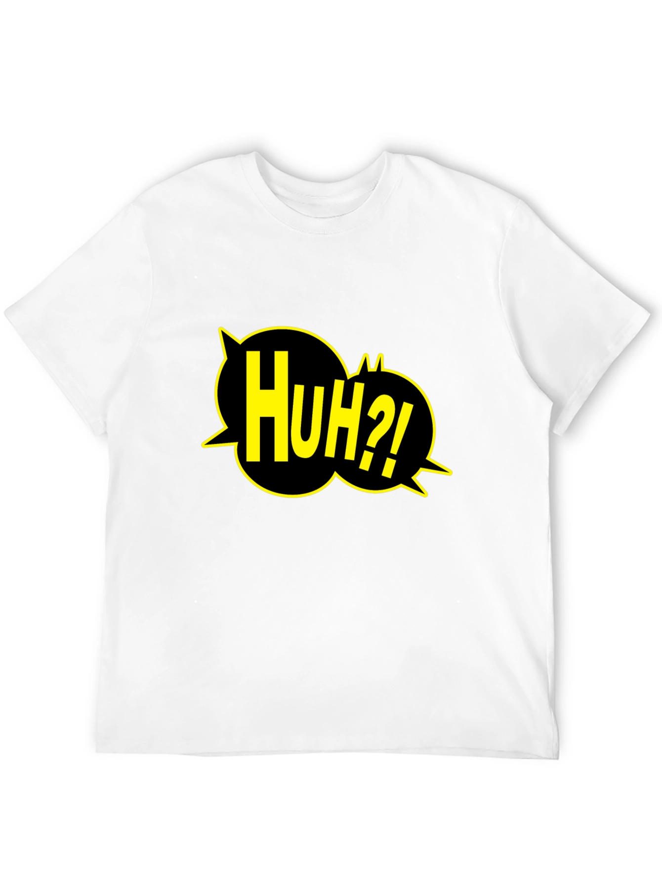 Huh?! Graphic Print Black T-Shirt