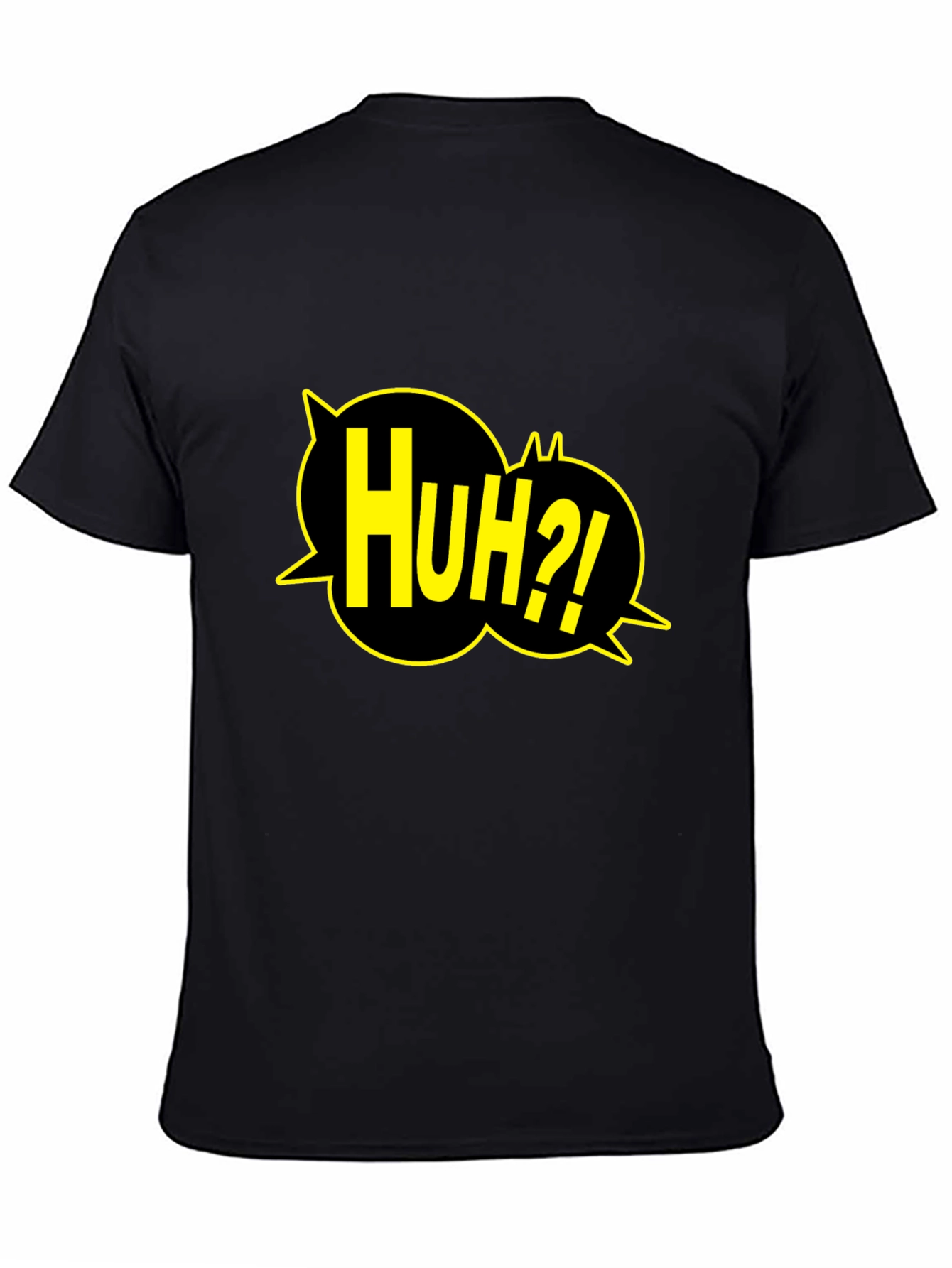 Huh?! Graphic Print Black T-Shirt