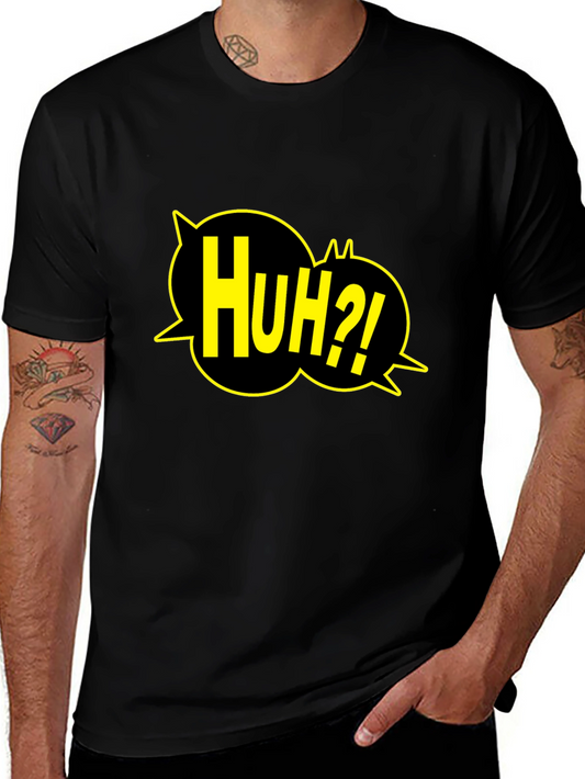 Huh?! Graphic Print Black T-Shirt
