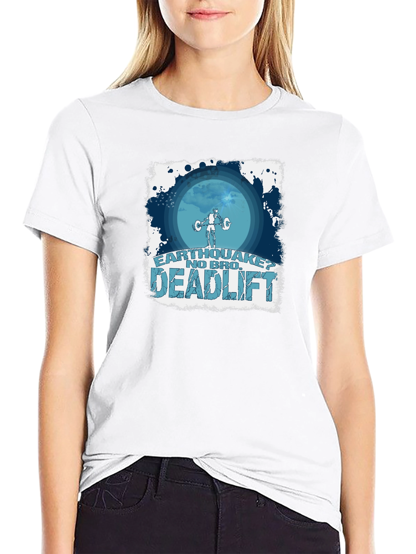 Earthquake No Bro Deadlift Black T-Shirt