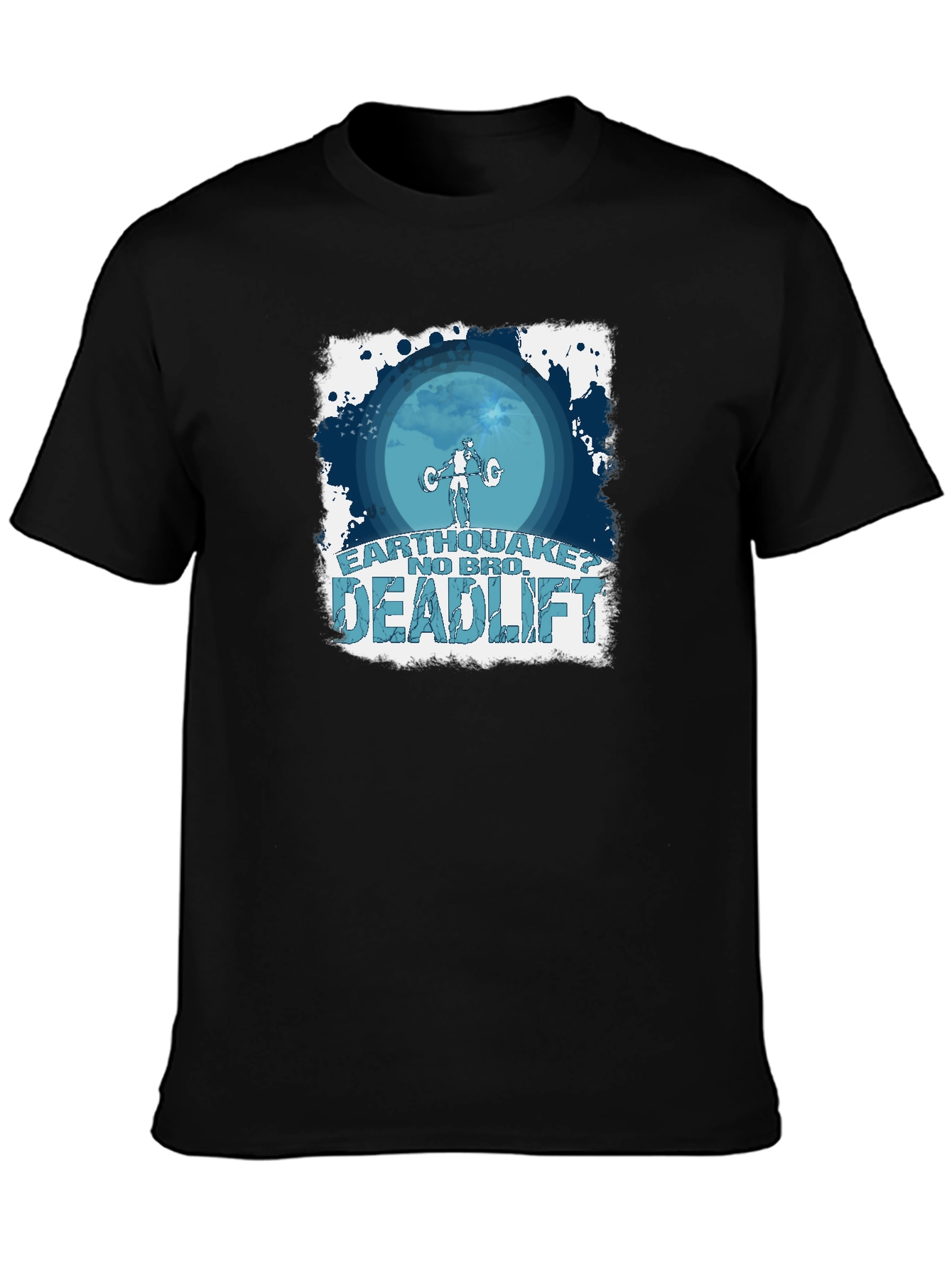Earthquake No Bro Deadlift Black T-Shirt