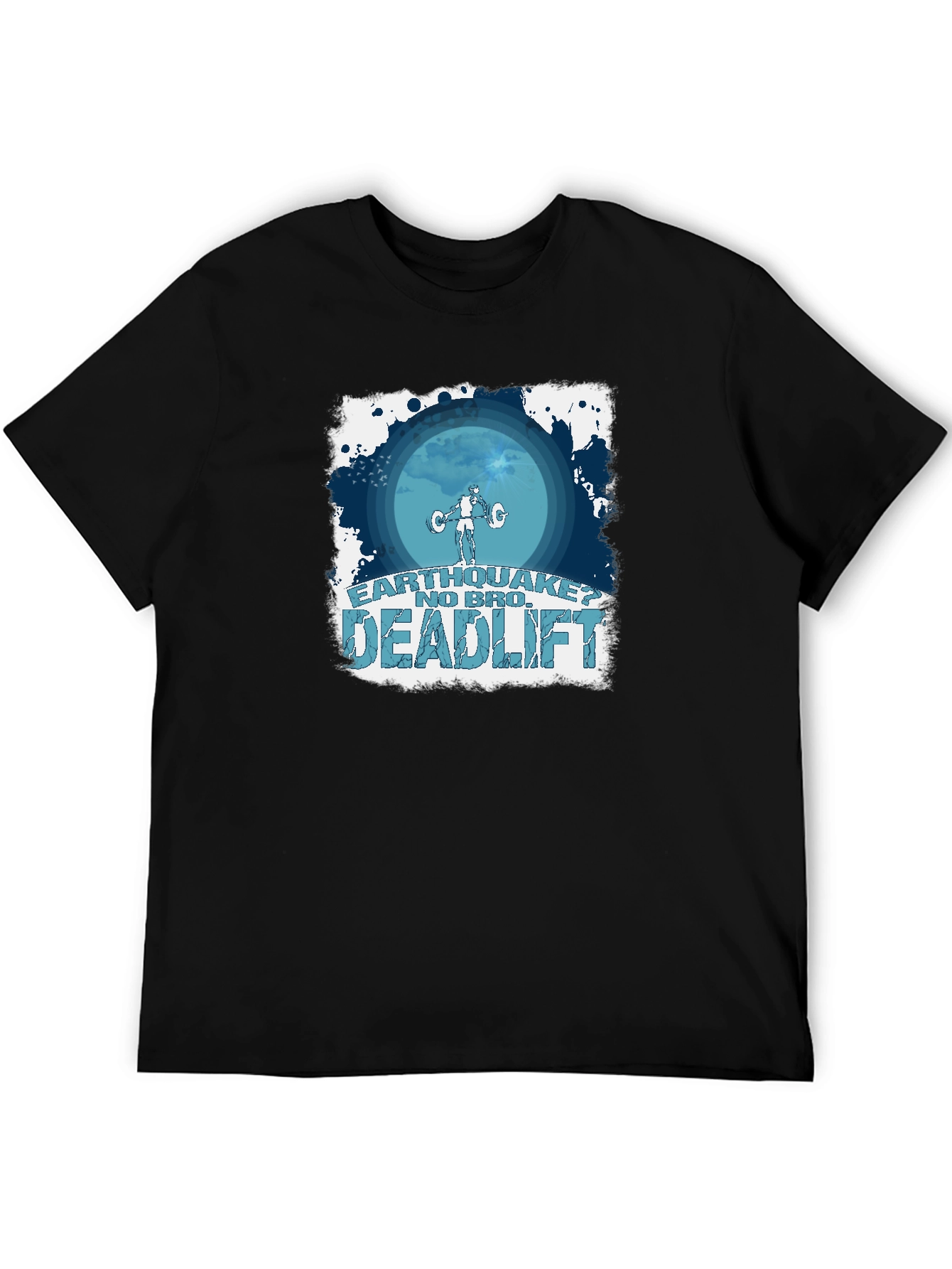 Earthquake No Bro Deadlift Black T-Shirt