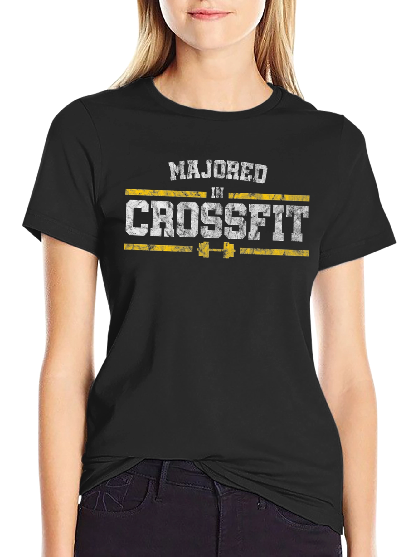 Majored in Crossfit Black Graphic T-Shirt
