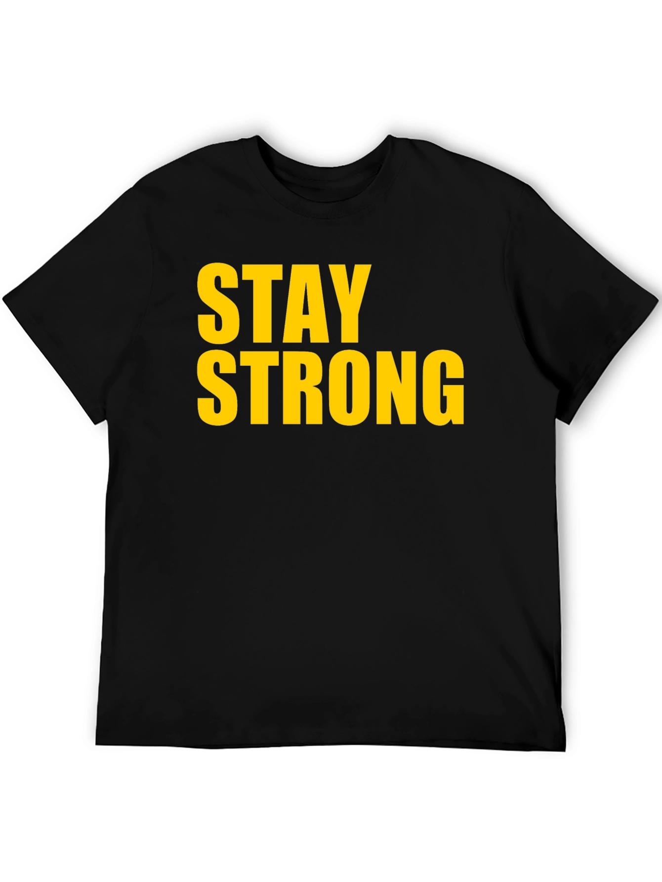 Stay Strong Graphic Tee - Black Cotton T-Shirt