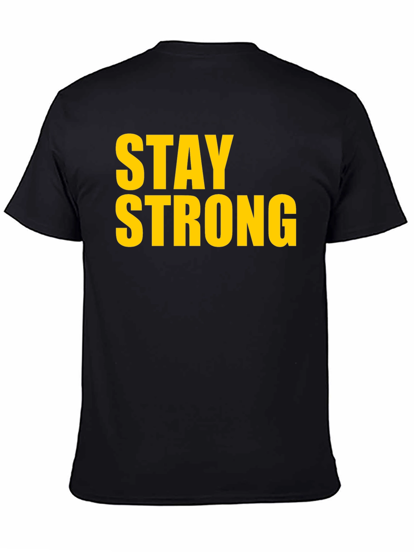 Stay Strong Graphic Tee - Black Cotton T-Shirt