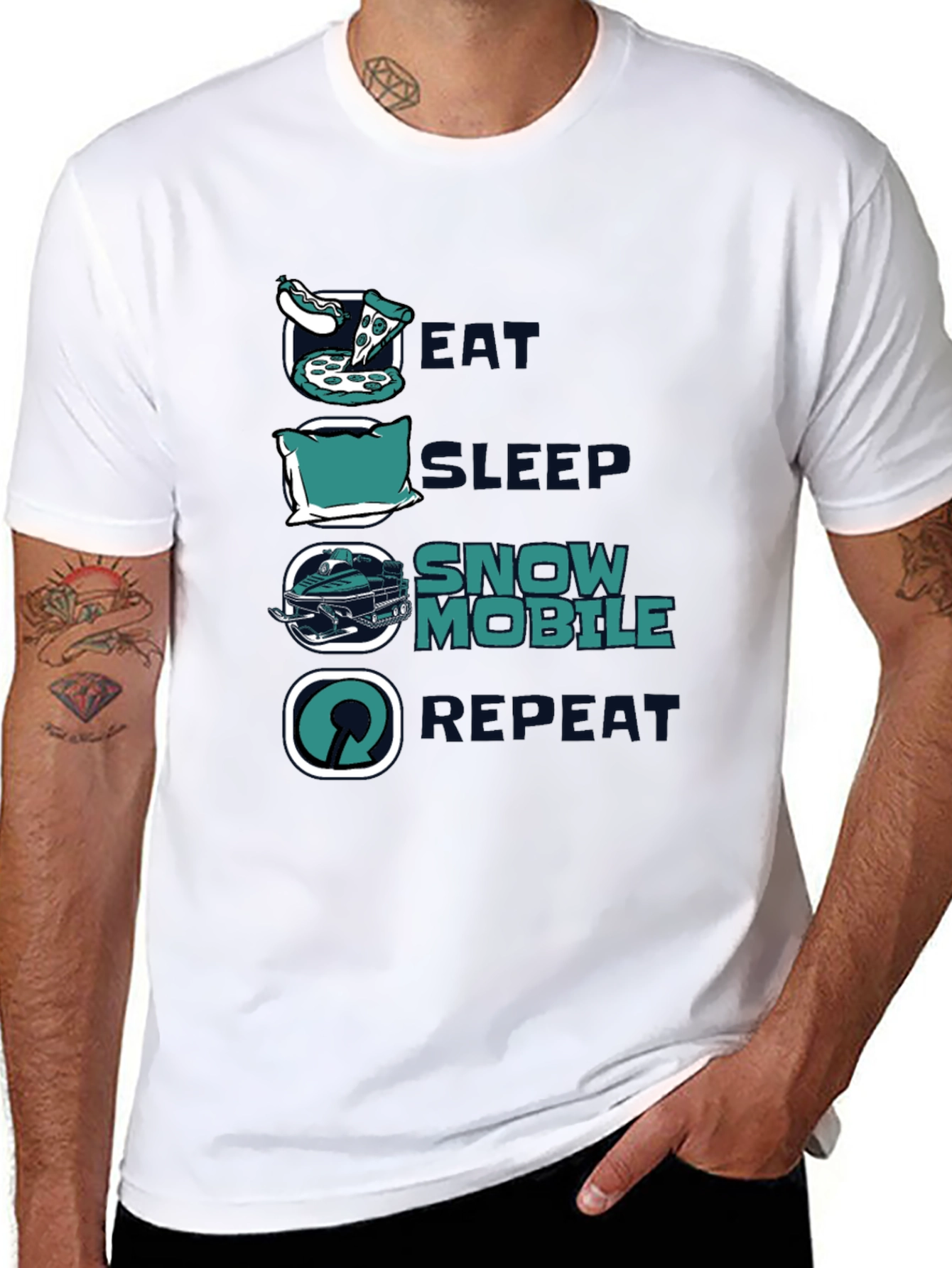 Eat Sleep Snowmobile Repeat T-Shirt