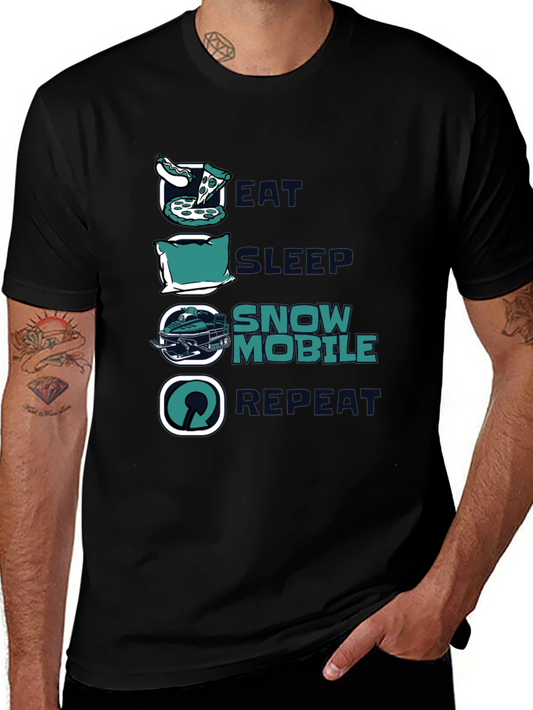 Eat Sleep Snowmobile Repeat T-Shirt