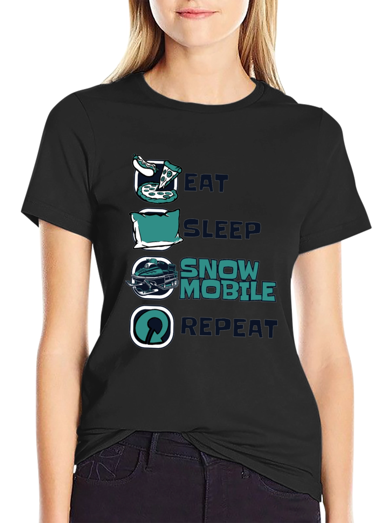 Eat Sleep Snowmobile Repeat T-Shirt