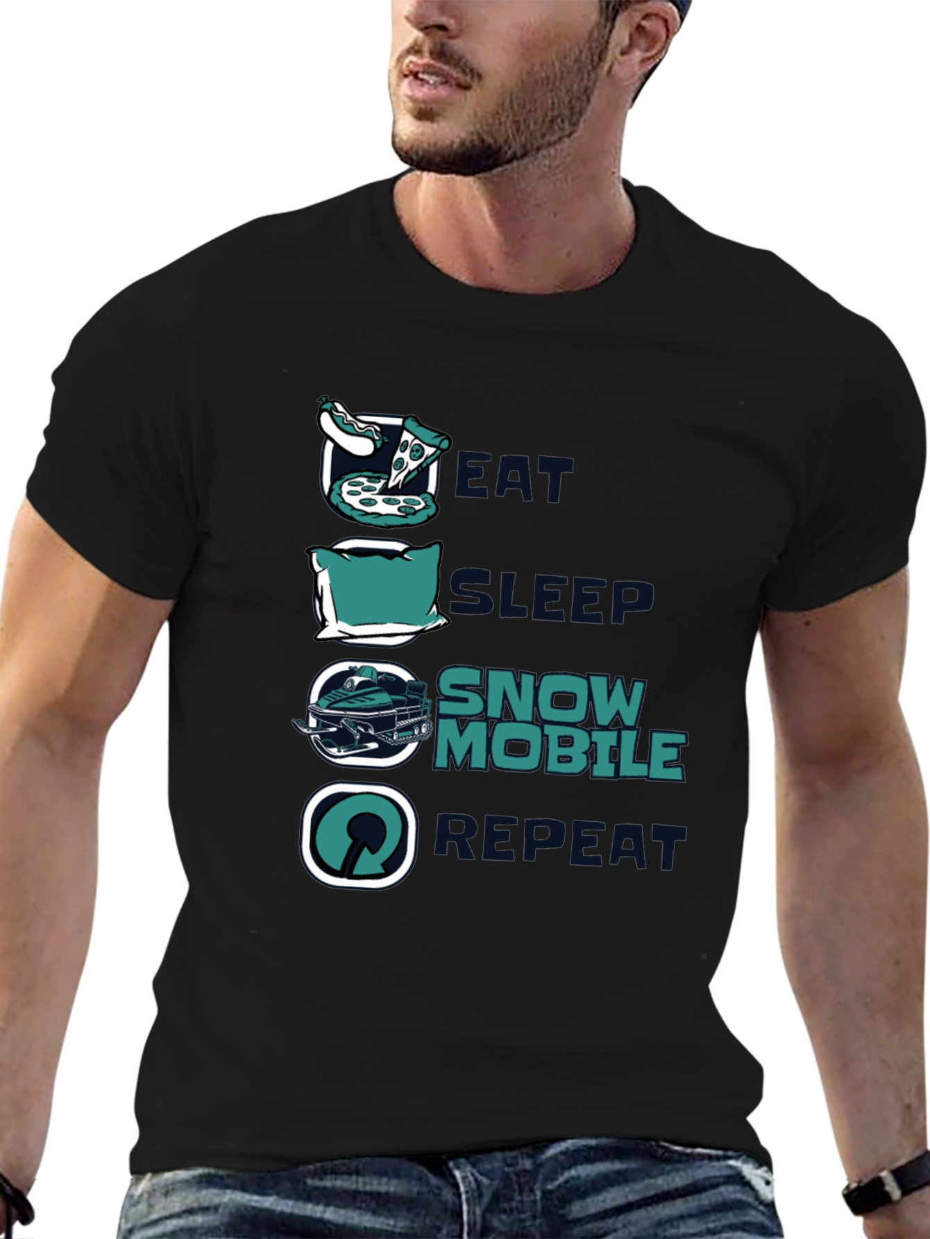 Eat Sleep Snowmobile Repeat T-Shirt