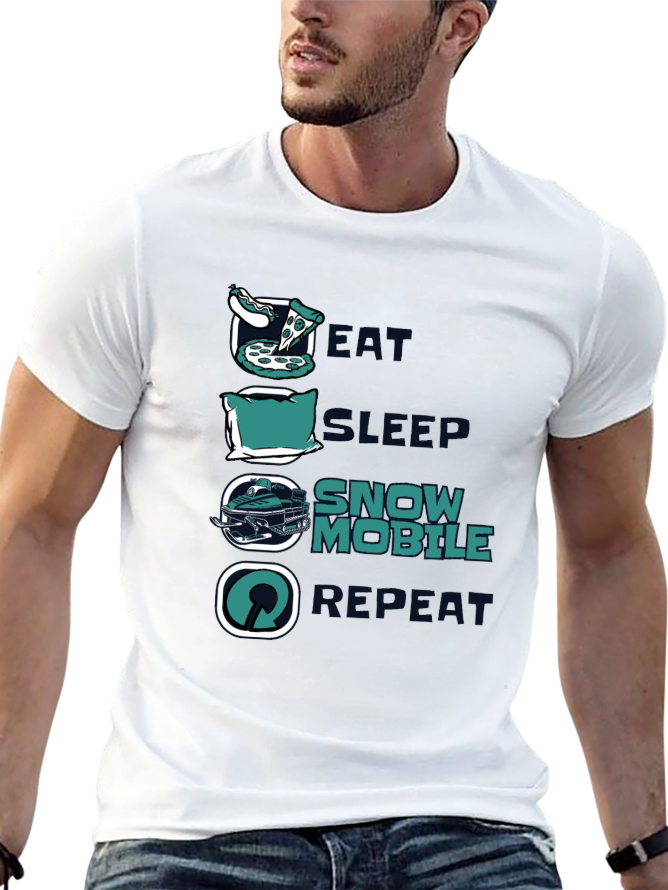 Eat Sleep Snowmobile Repeat T-Shirt