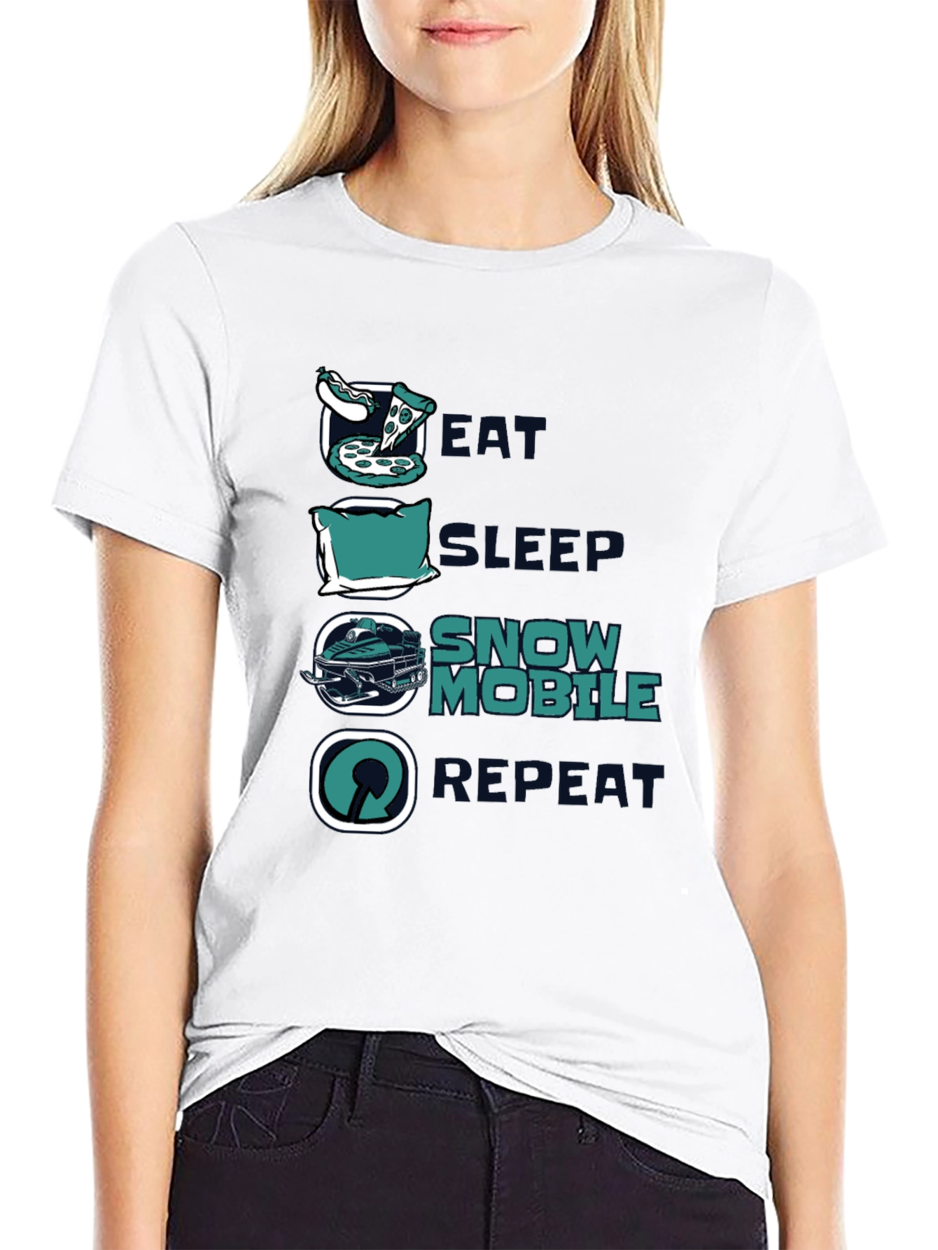 Eat Sleep Snowmobile Repeat T-Shirt