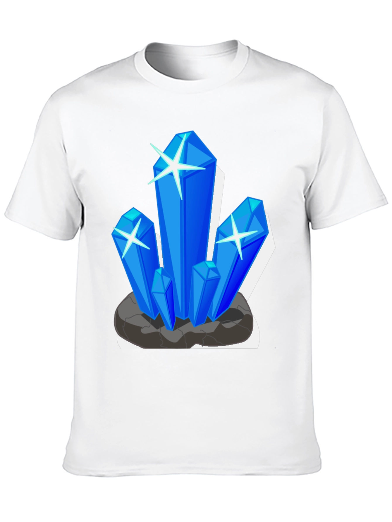 Crystal Gem Graphic Tee - Black Cotton T-Shirt