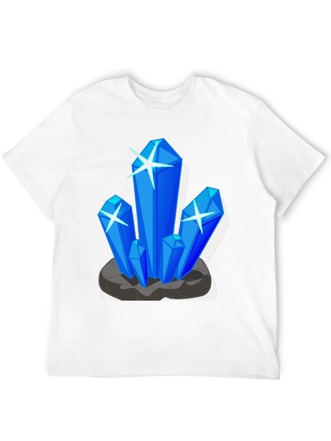 Crystal Gem Graphic Tee - Black Cotton T-Shirt