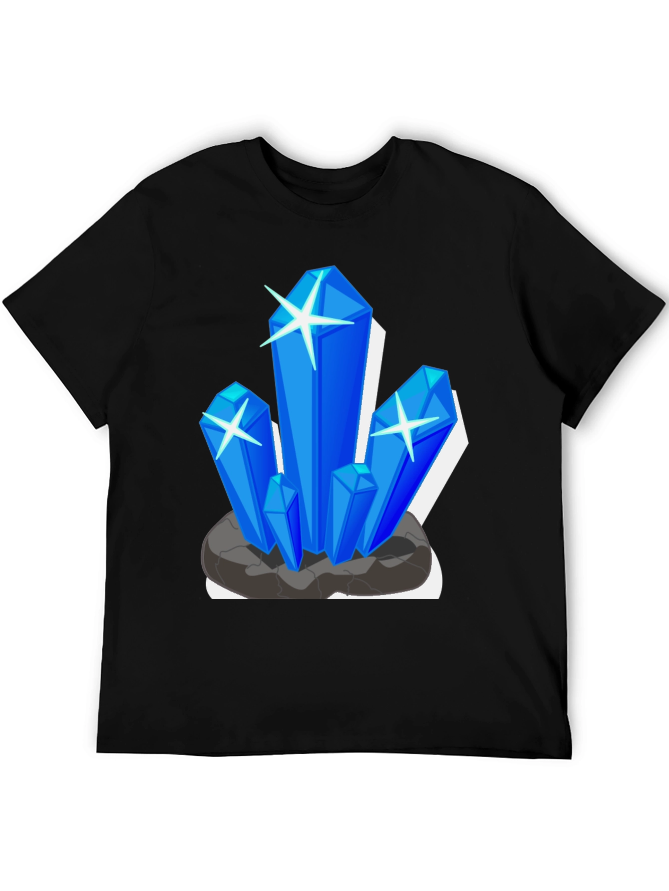 Crystal Gem Graphic Tee - Black Cotton T-Shirt