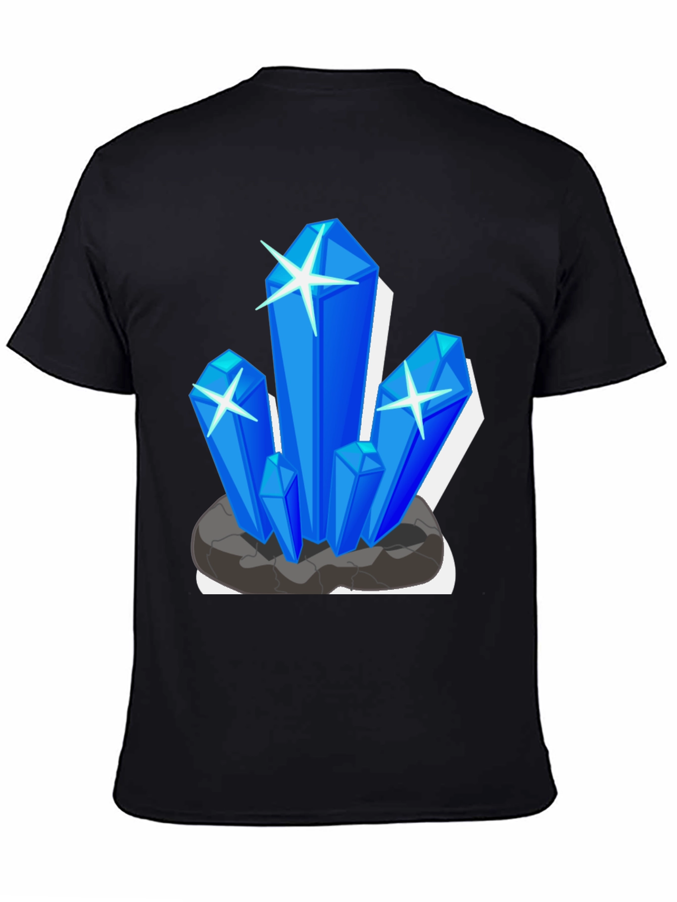 Crystal Gem Graphic Tee - Black Cotton T-Shirt
