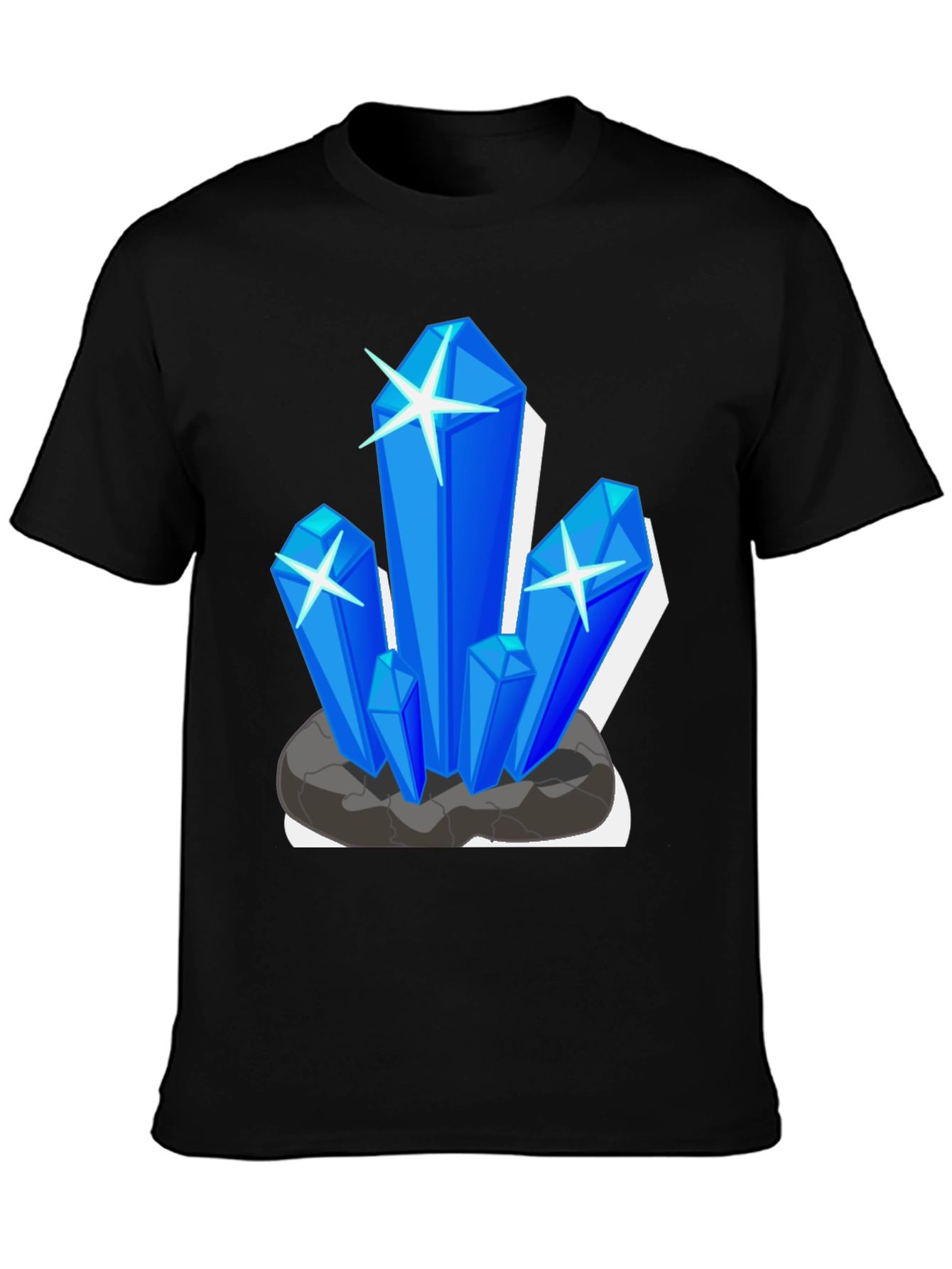 Crystal Gem Graphic Tee - Black Cotton T-Shirt