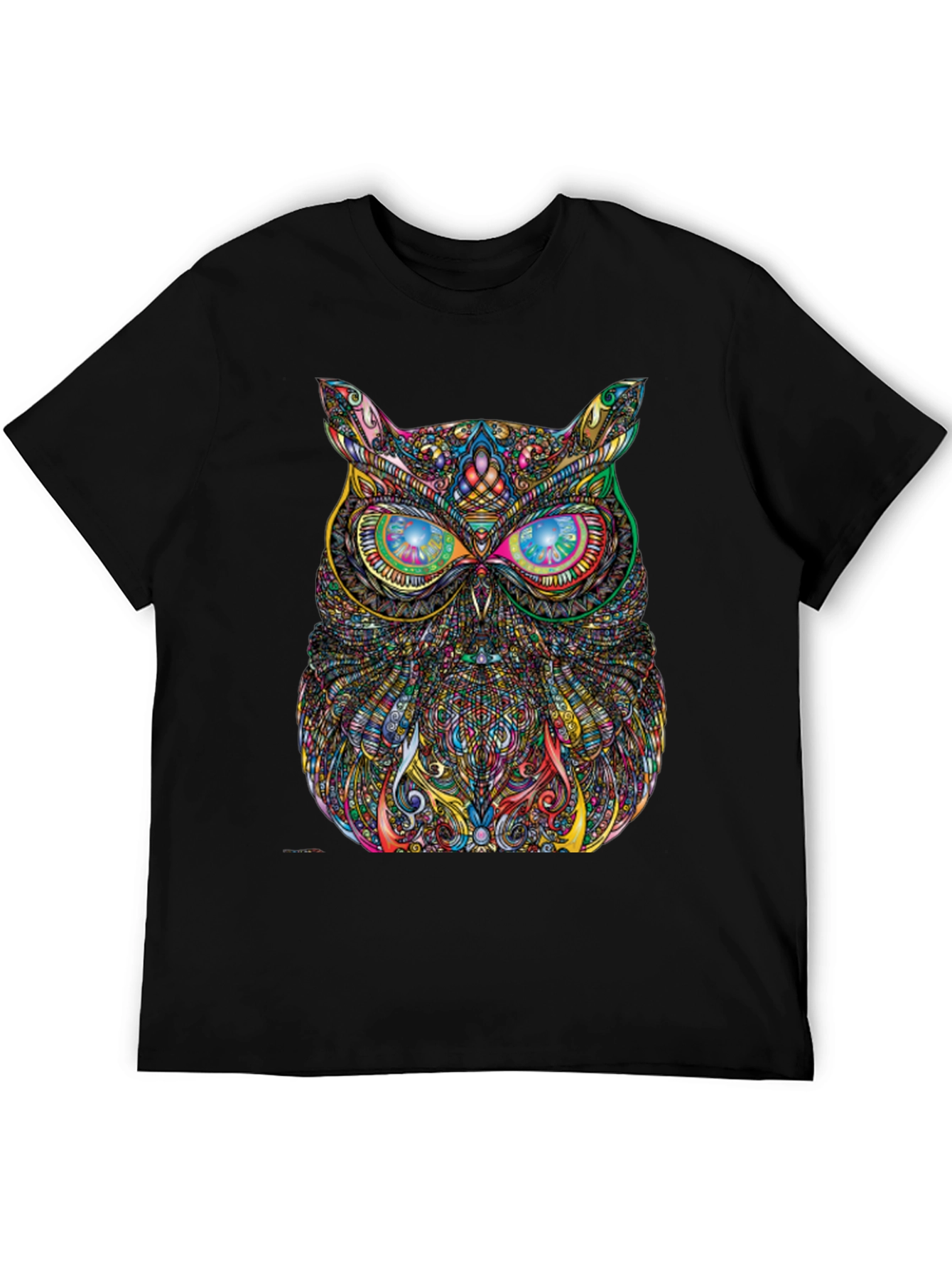 Psychedelic Owl Graphic Tee - Vibrant Print