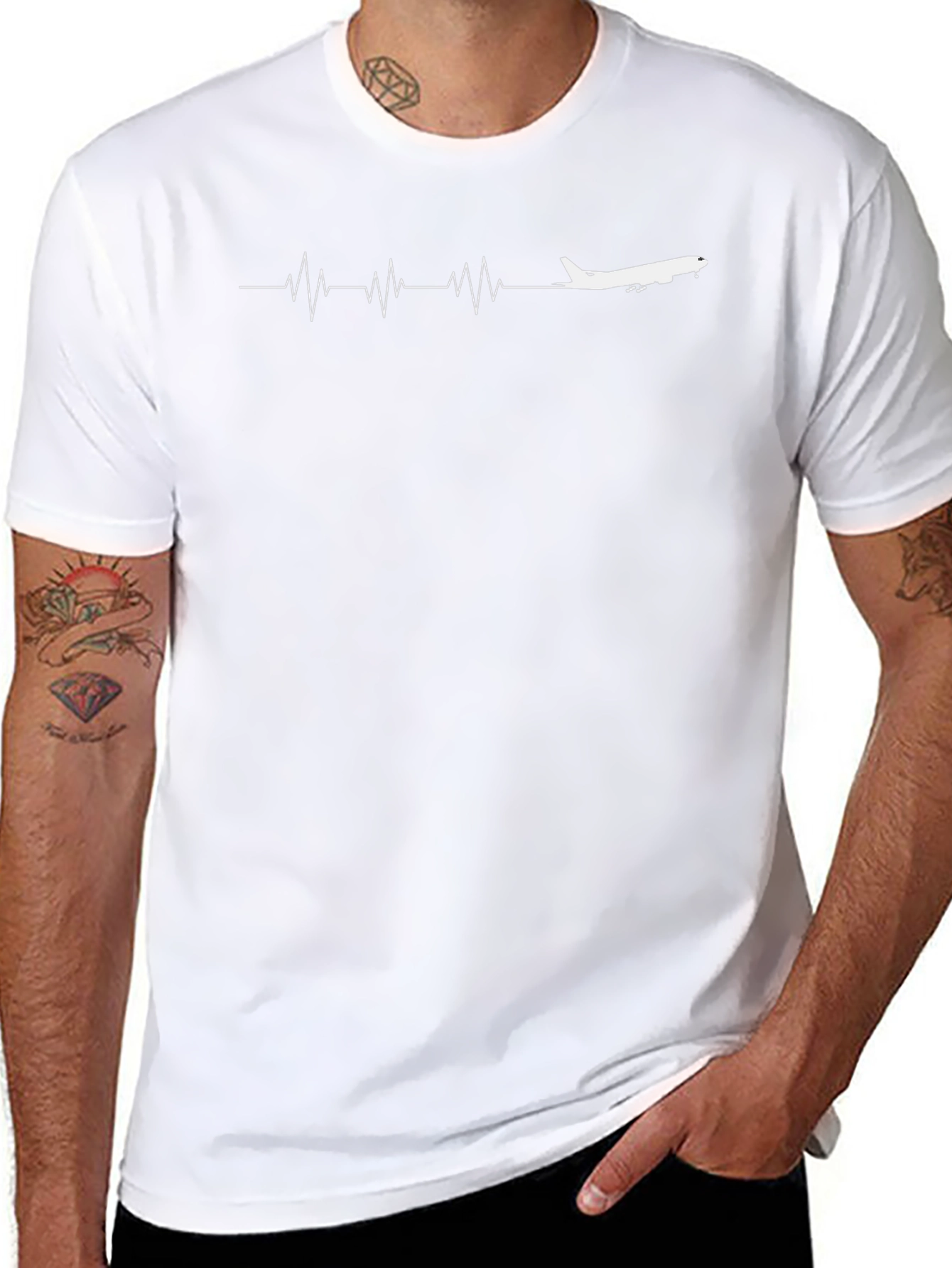 Airplane Heartbeat T-Shirt - Aviation Enthusiast Tee