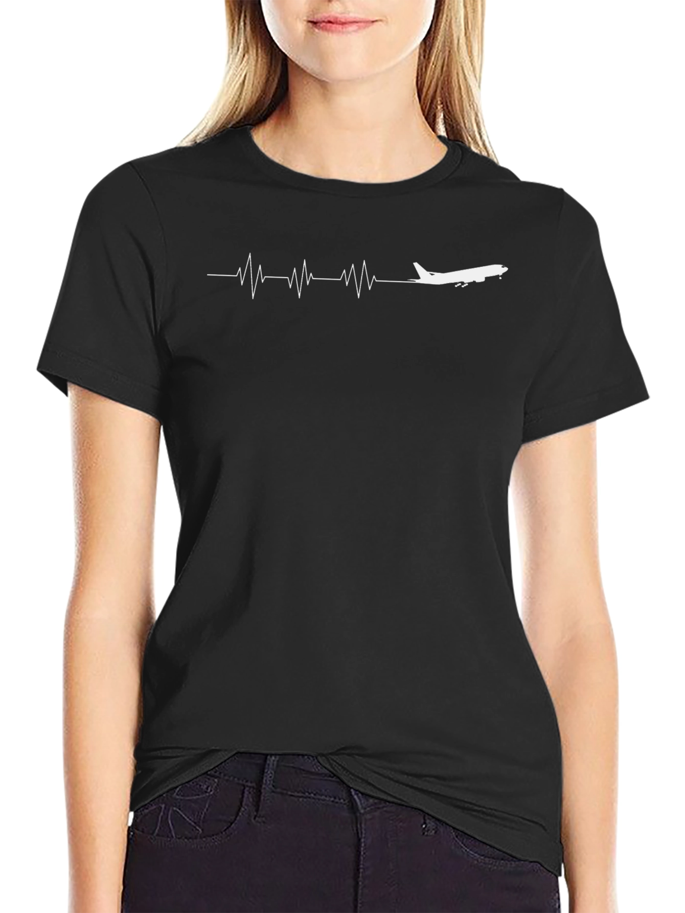 Airplane Heartbeat T-Shirt - Aviation Enthusiast Tee
