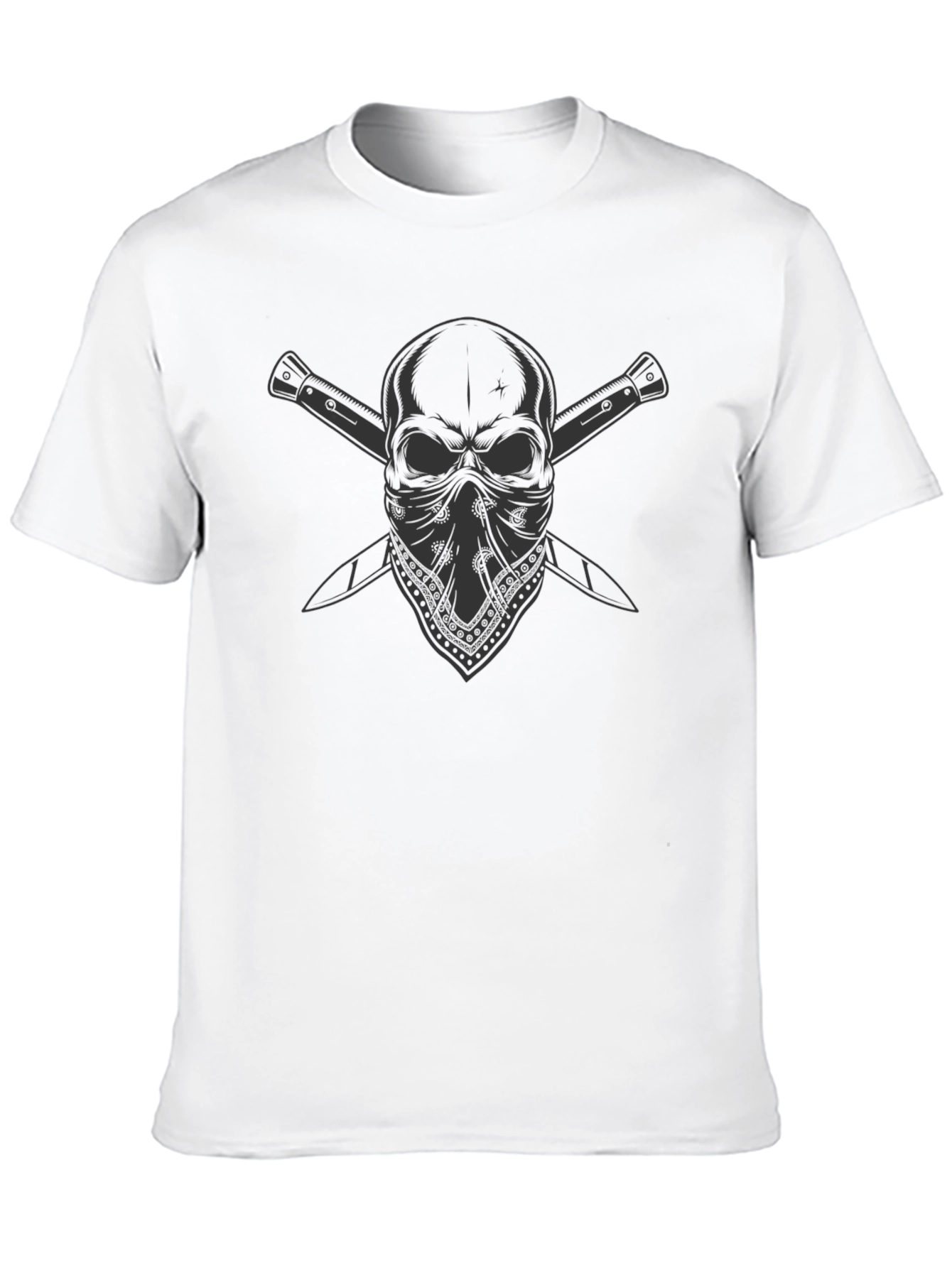 Skull Bandana T-Shirt - Edgy Graphic Tee