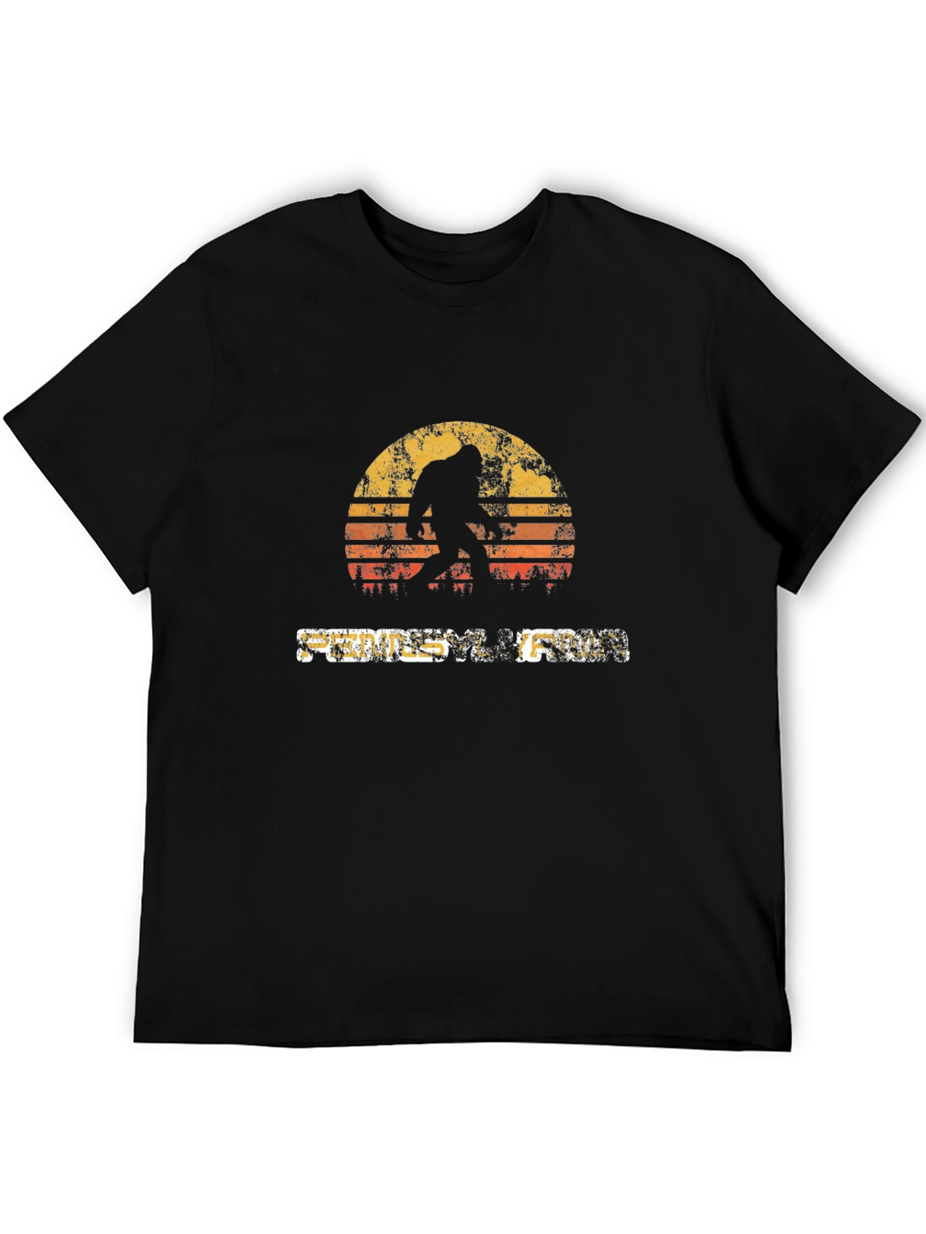 Bigfoot Sunset Graphic T-Shirt - Mystery Legend Adventure