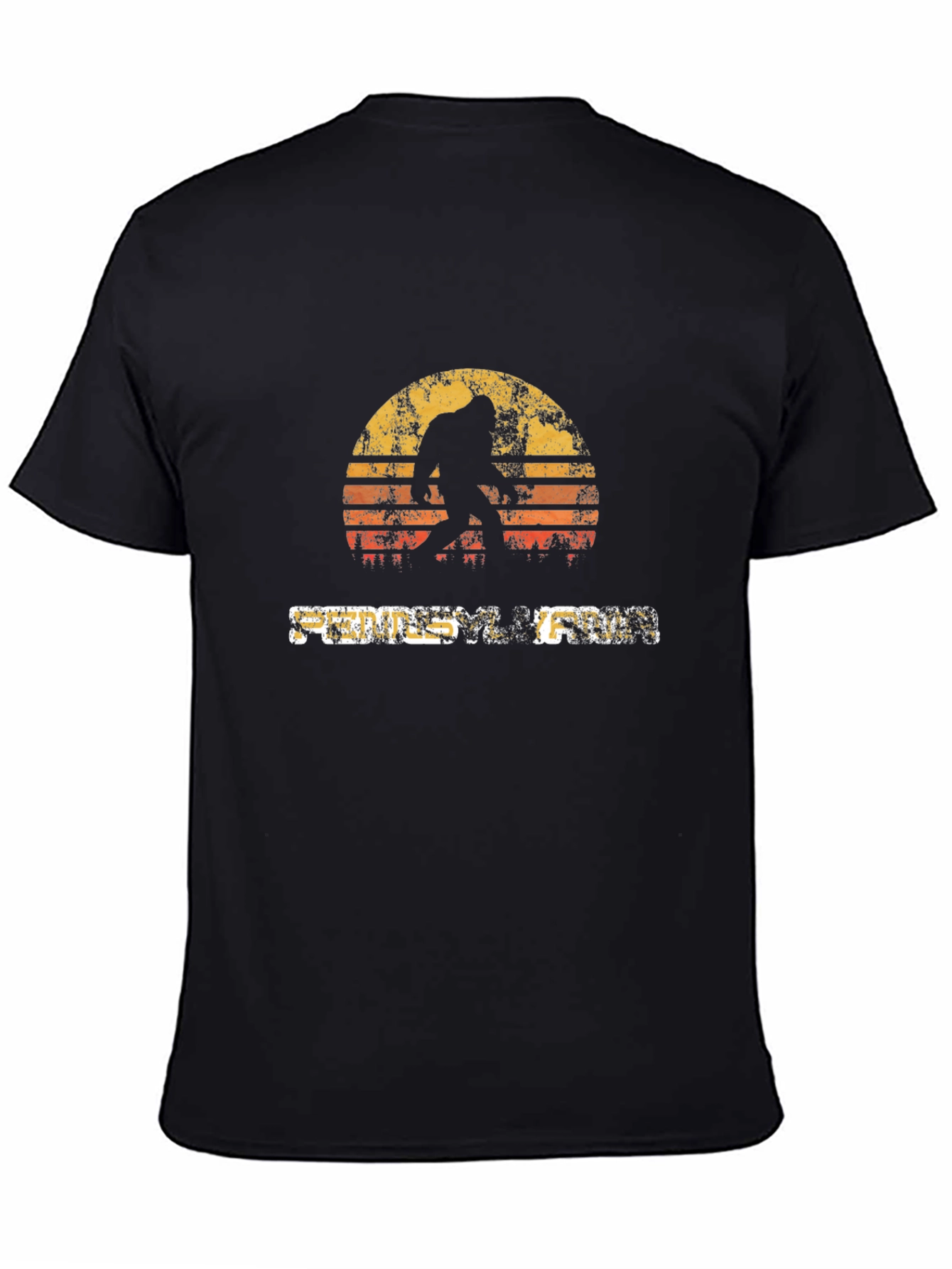Bigfoot Sunset Graphic T-Shirt - Mystery Legend Adventure