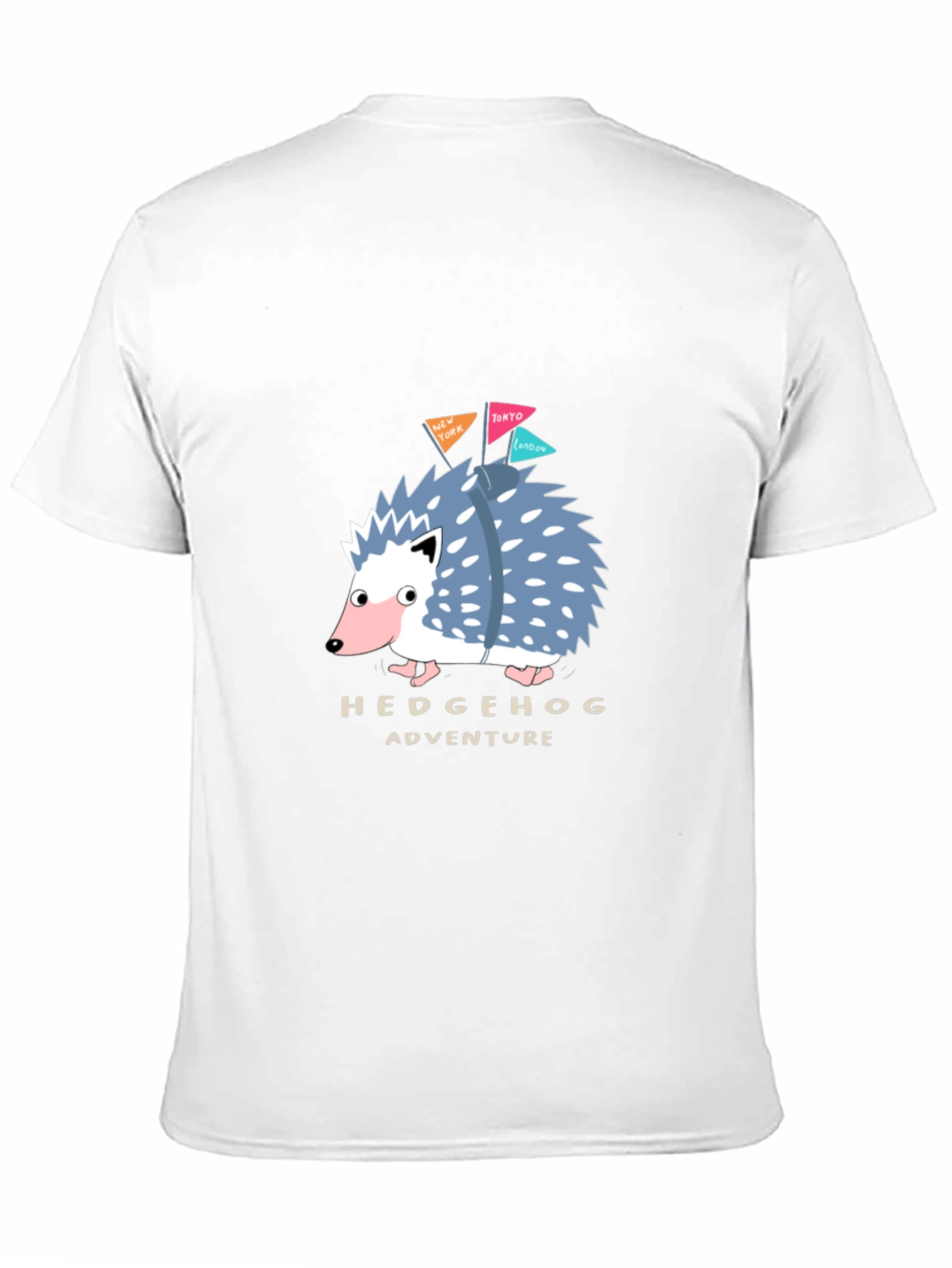 Hedgehog Adventure Black T-Shirt - Travel Hedgehog