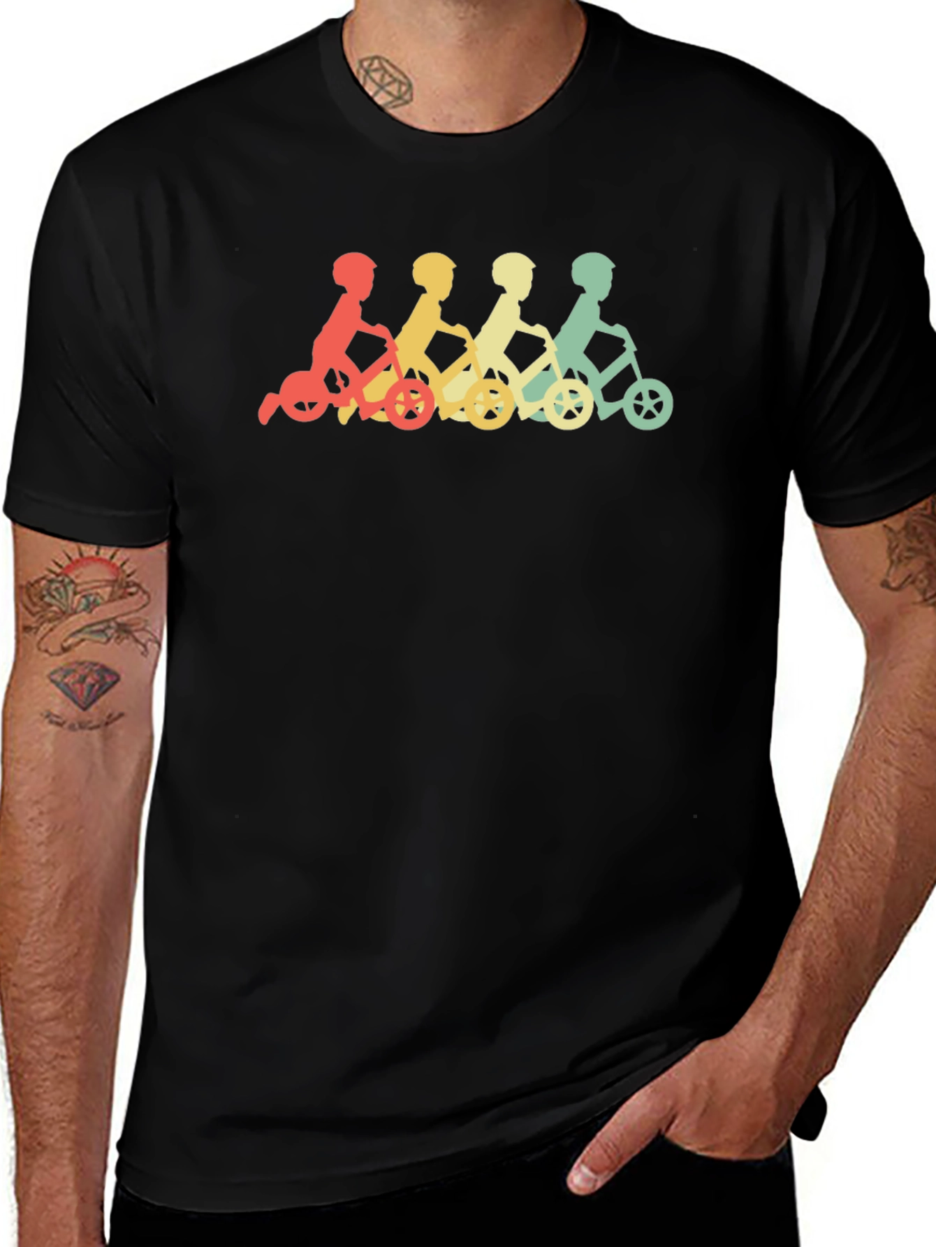 Retro Kids on Tricycles Graphic Tee