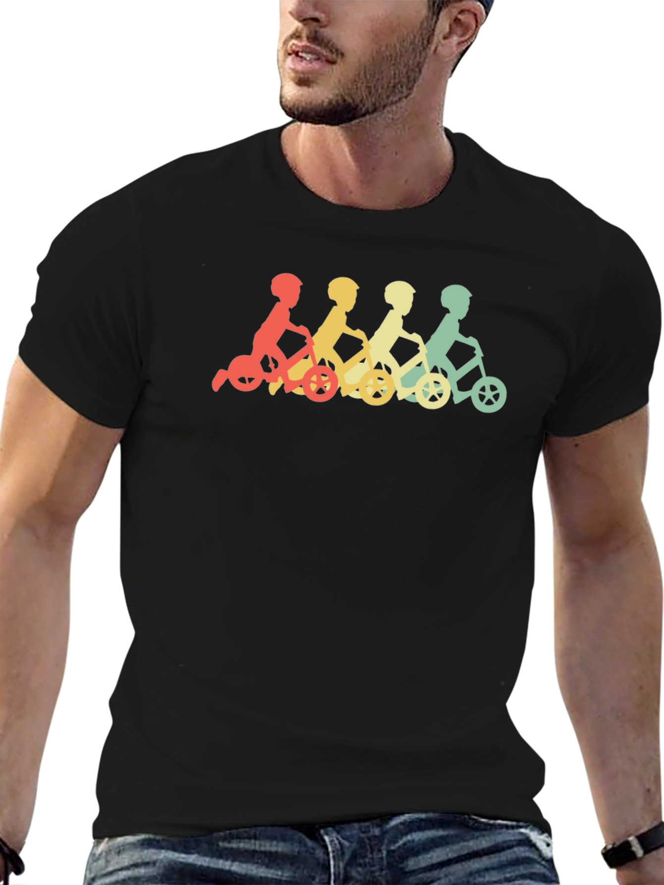 Retro Kids on Tricycles Graphic Tee
