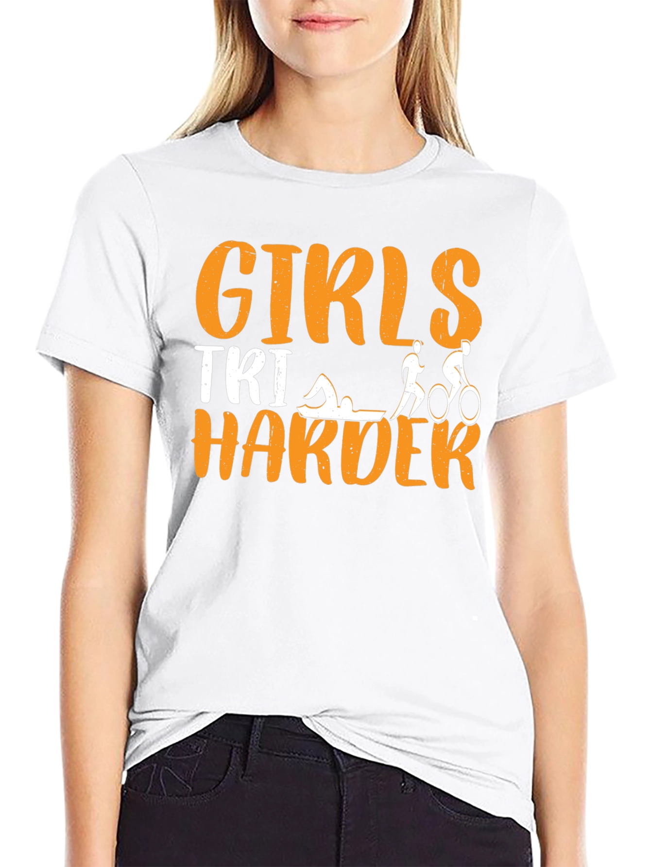 Girls TRI Harder Triathlon T-Shirt