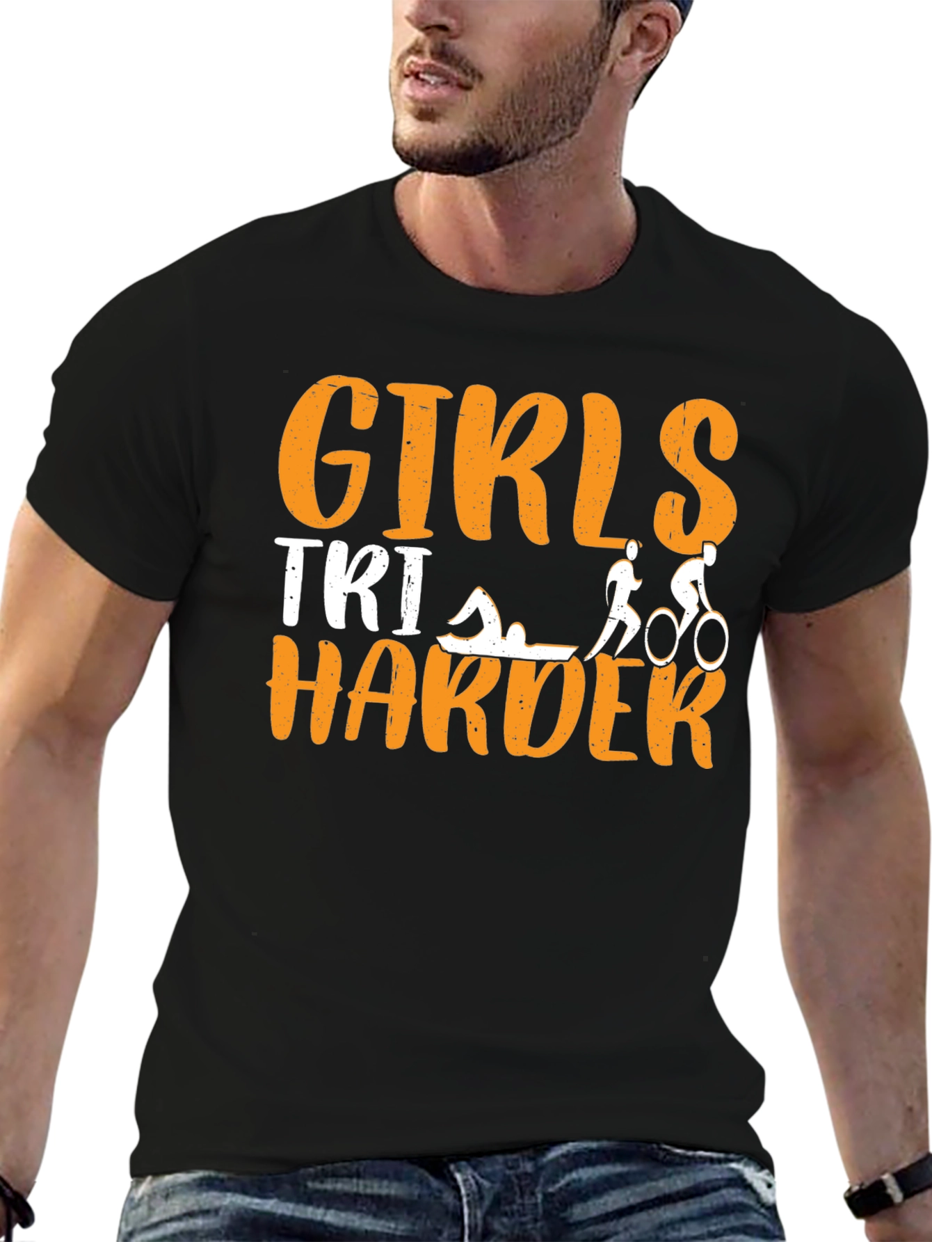 Girls TRI Harder Triathlon T-Shirt