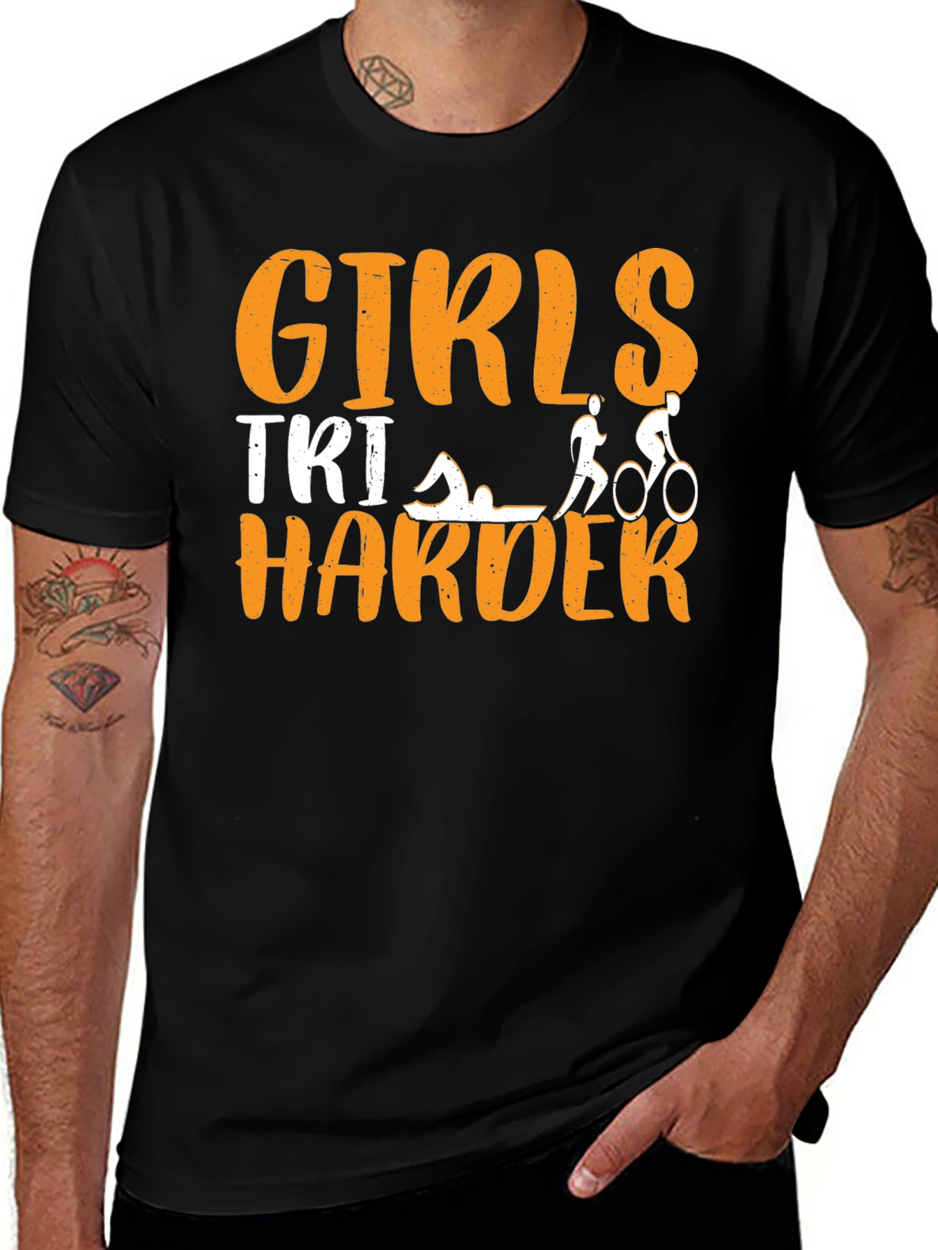 Girls TRI Harder Triathlon T-Shirt