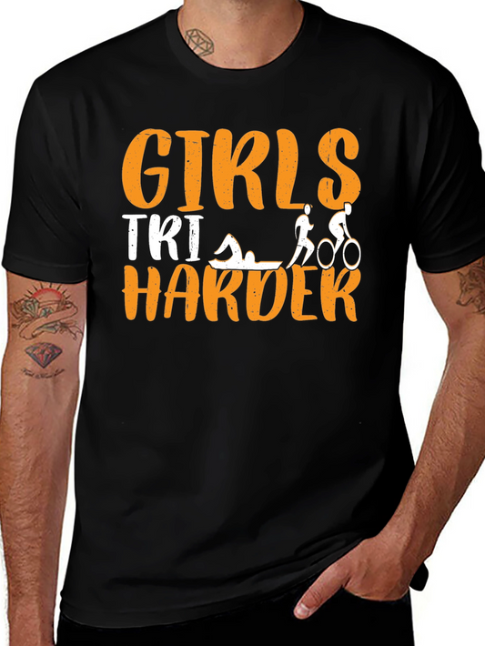 Girls TRI Harder Triathlon T-Shirt