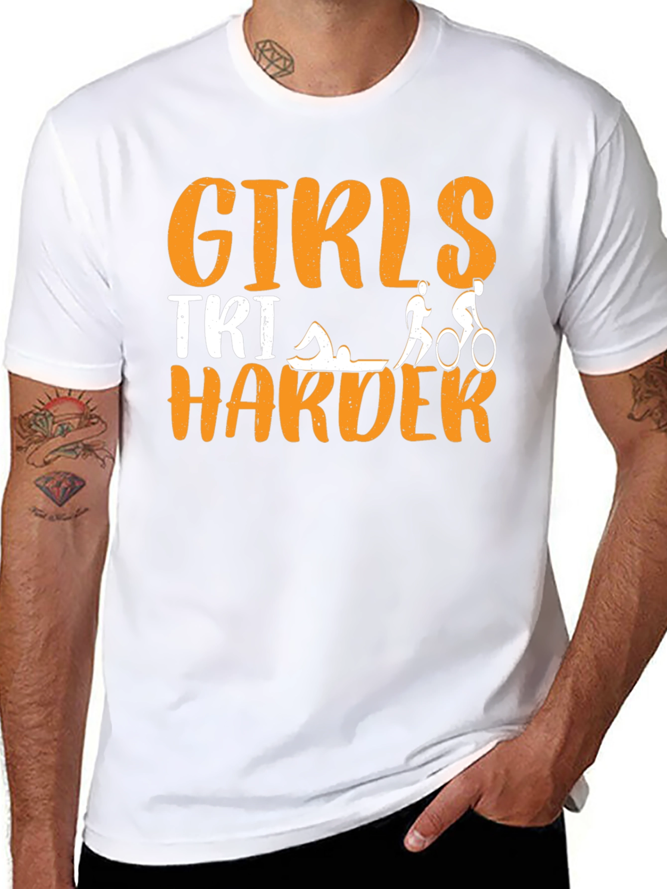 Girls TRI Harder Triathlon T-Shirt