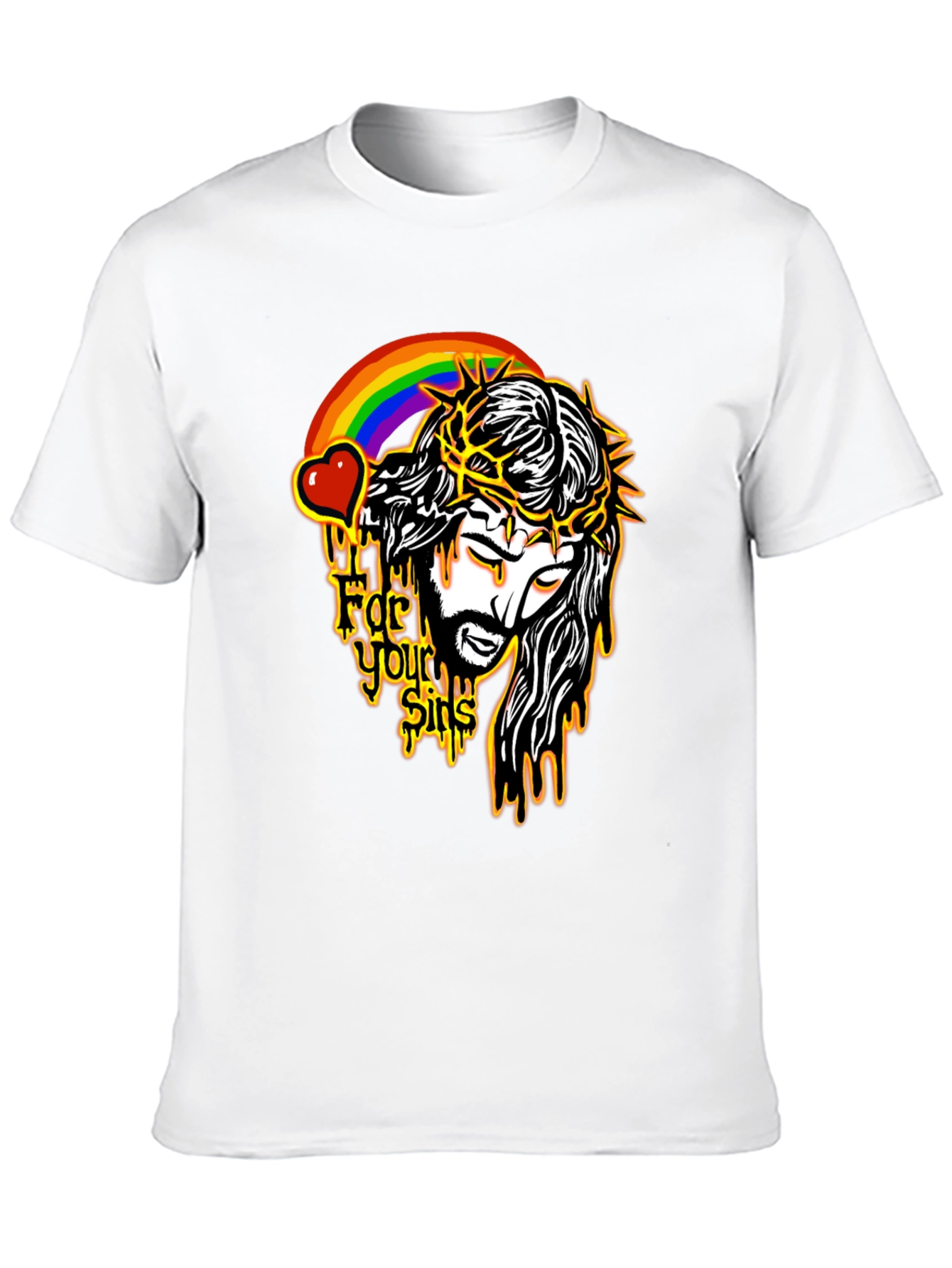 Jesus Rainbow Graphic Black T-Shirt