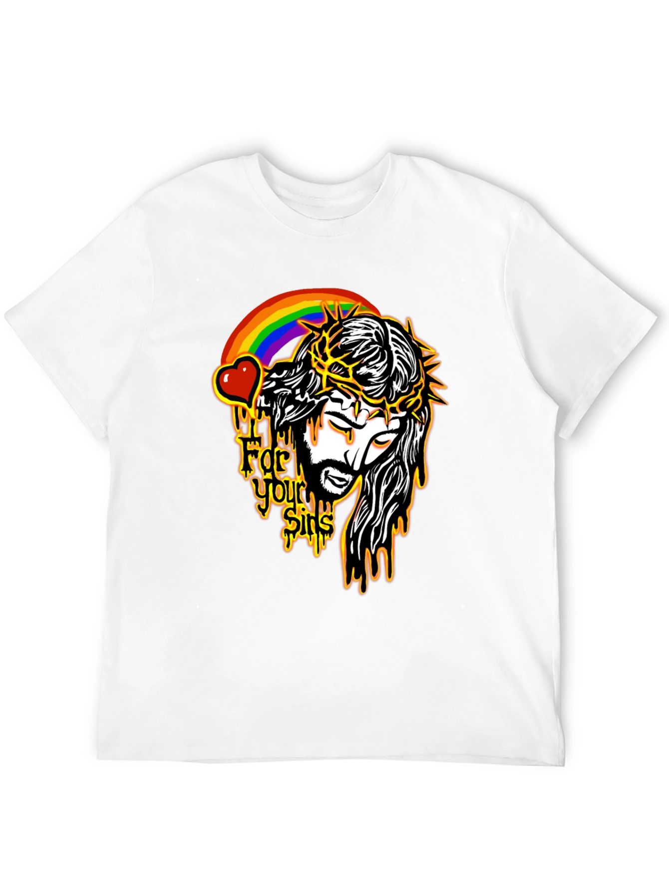 Jesus Rainbow Graphic Black T-Shirt